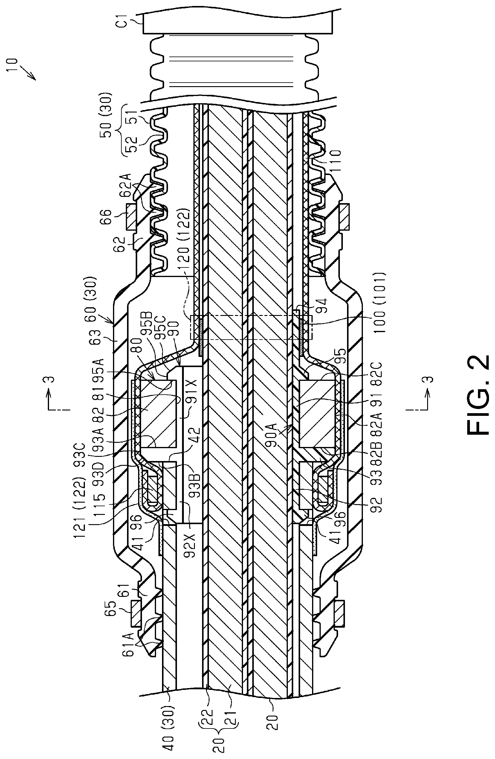 Patent US12107402 Figure 2 – Wire harness