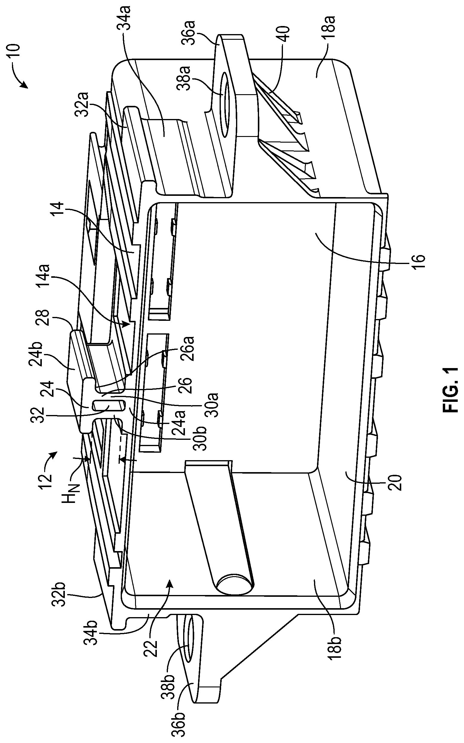 Patent US12107404 Figure 1 – Junction box assembly having an ancillary box