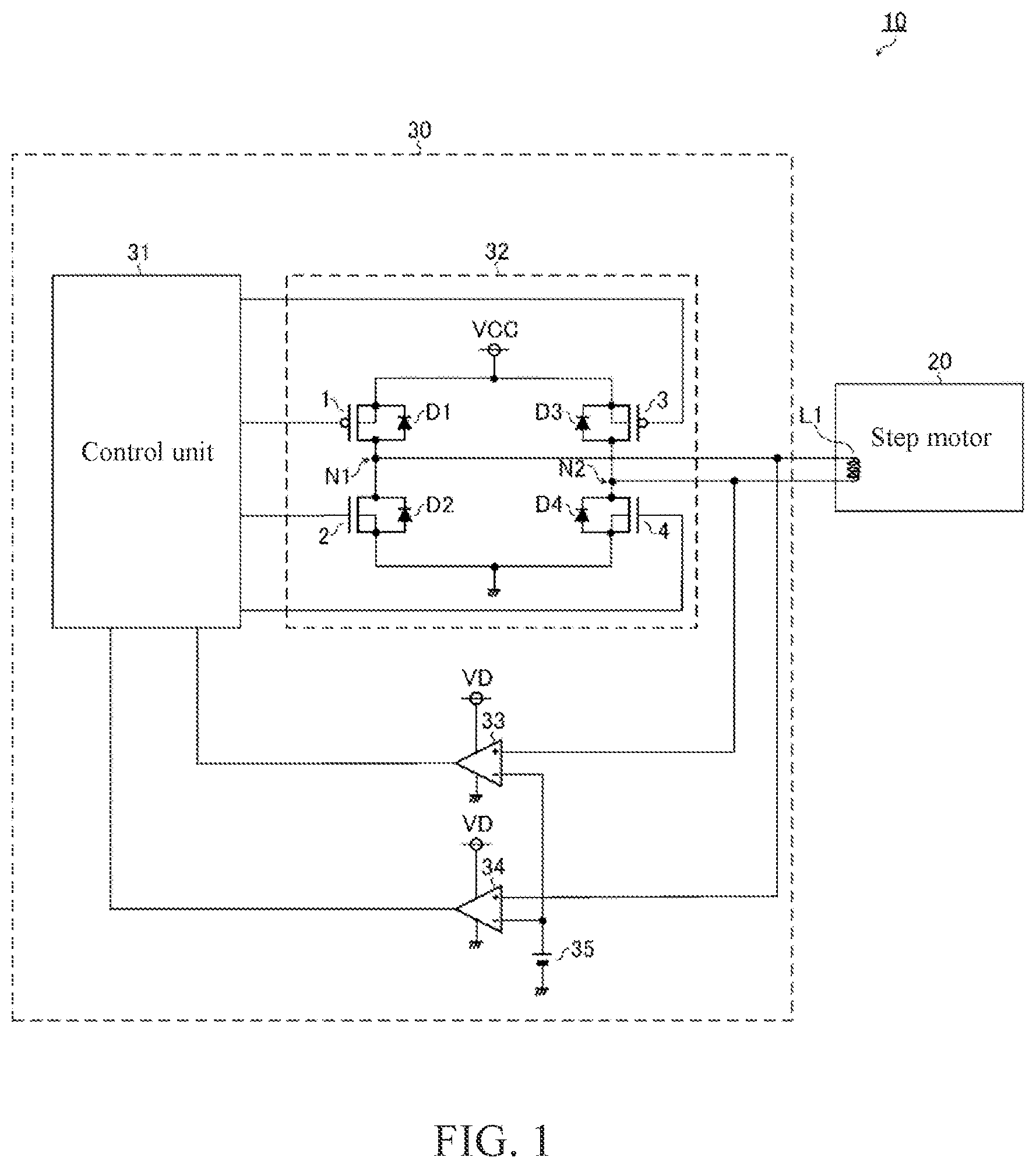 Patent US12107412 Figure 1 – Motor drive device, motor system and electronic device