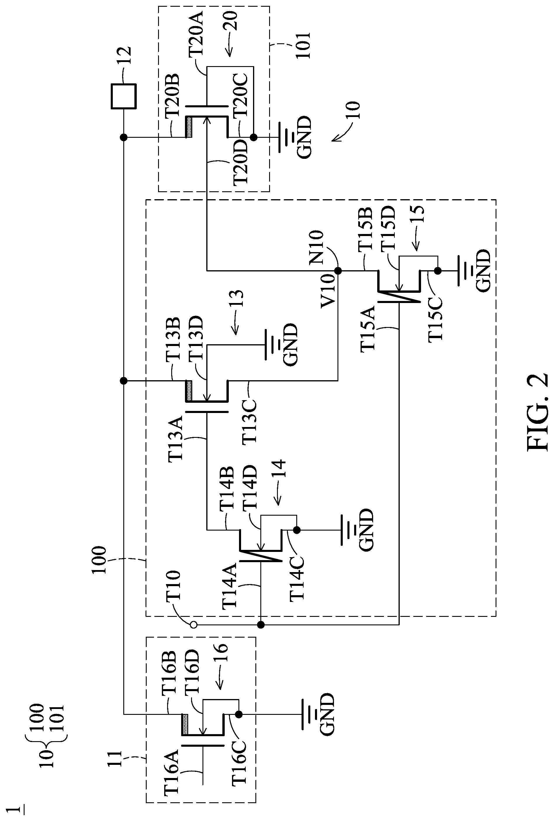 Patent US12107415 Figure 2 – Electrostatic discharge protection circuit and electronic circuit