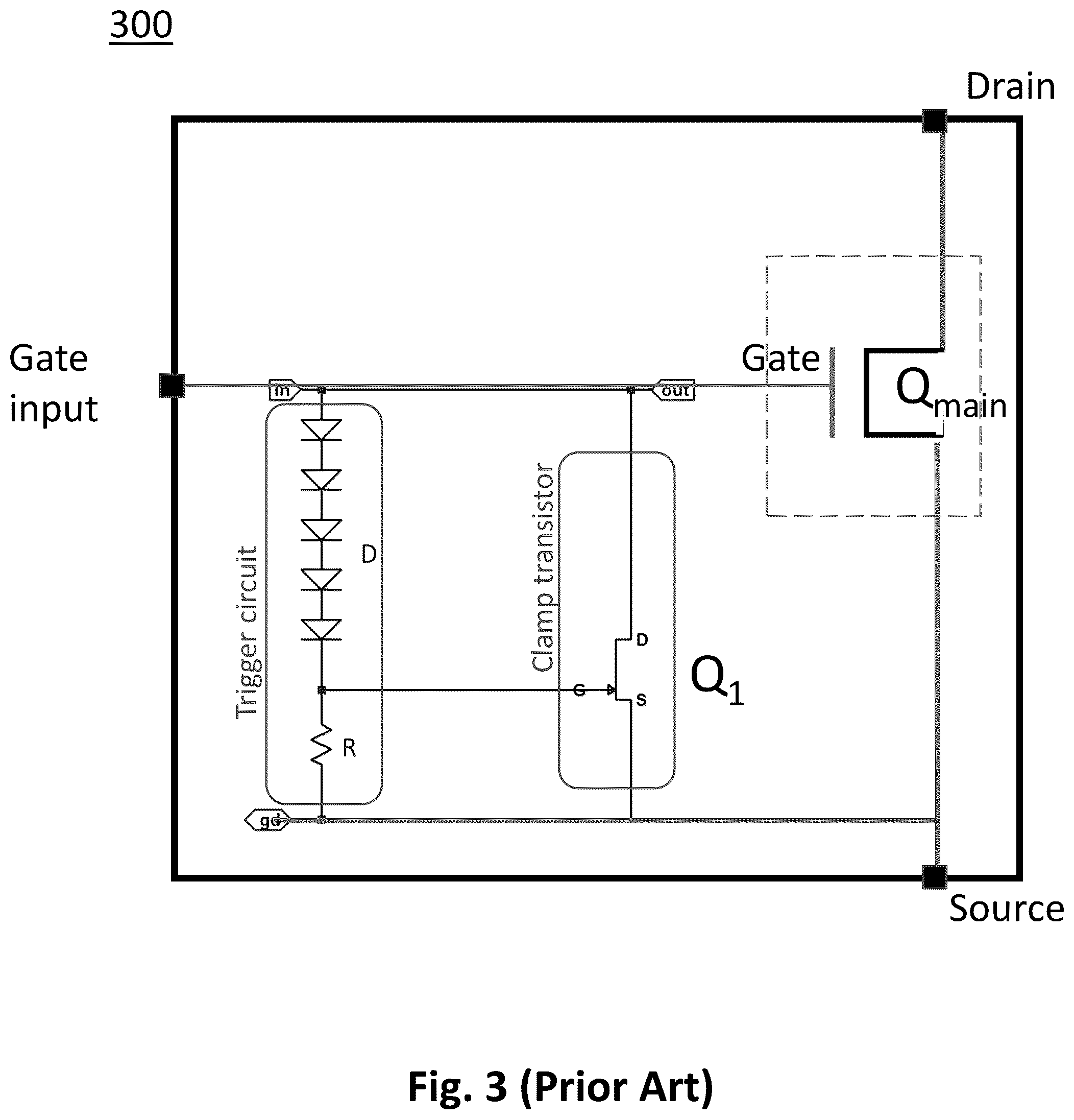 Patent US12107416 Figure 2 – Integrated bidirectional ESD protection circuit for power semiconductor switching devices
