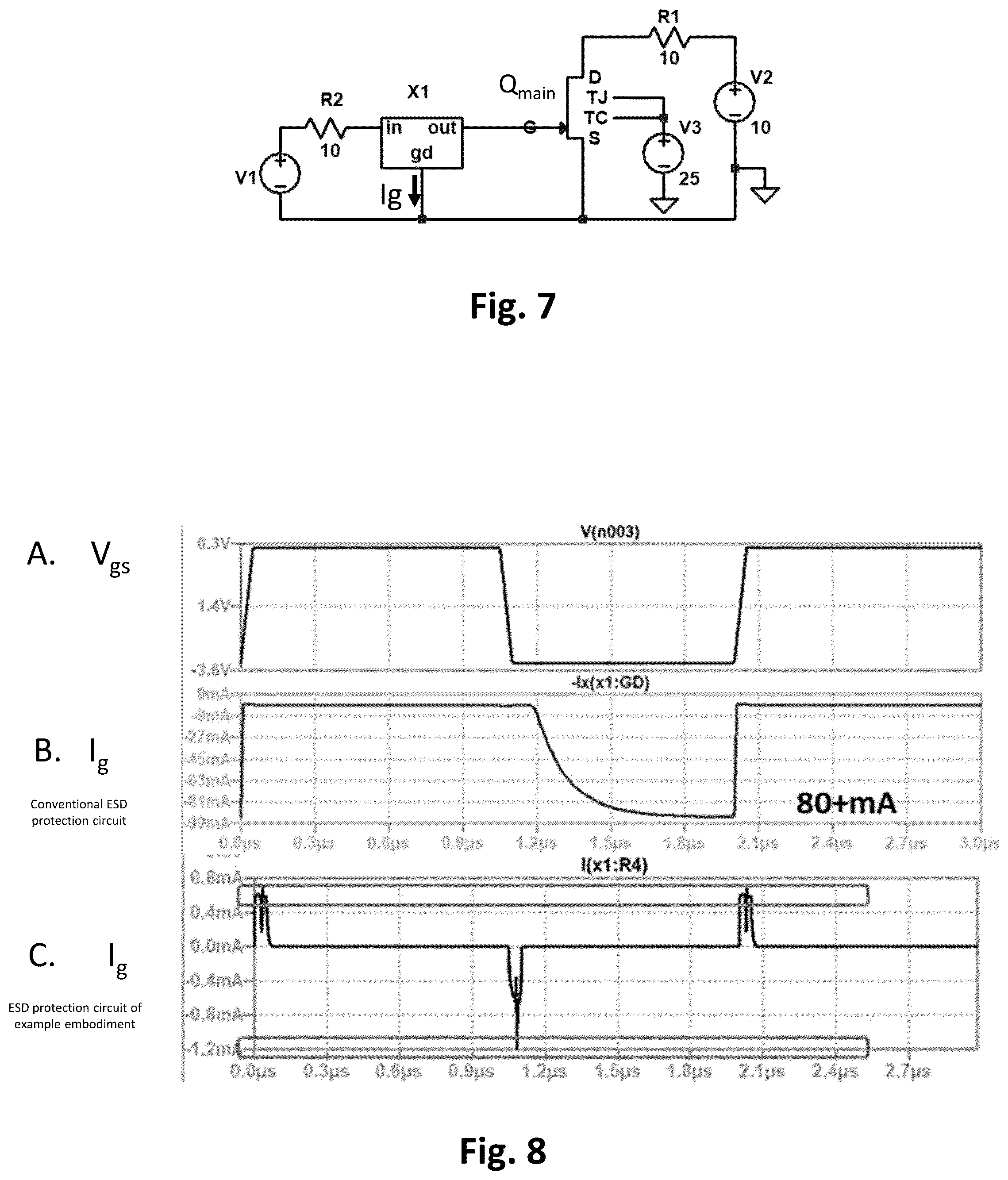 Patent US12107416 Figure 5 – Integrated bidirectional ESD protection circuit for power semiconductor switching devices