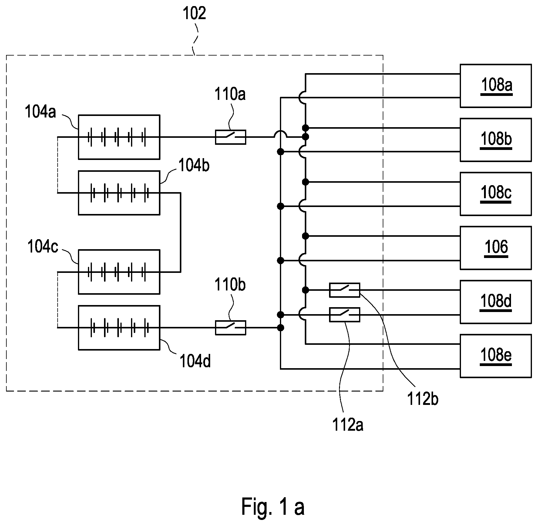 Patent US12107418 Figure 1 – System for the electric power supply of a vehicle