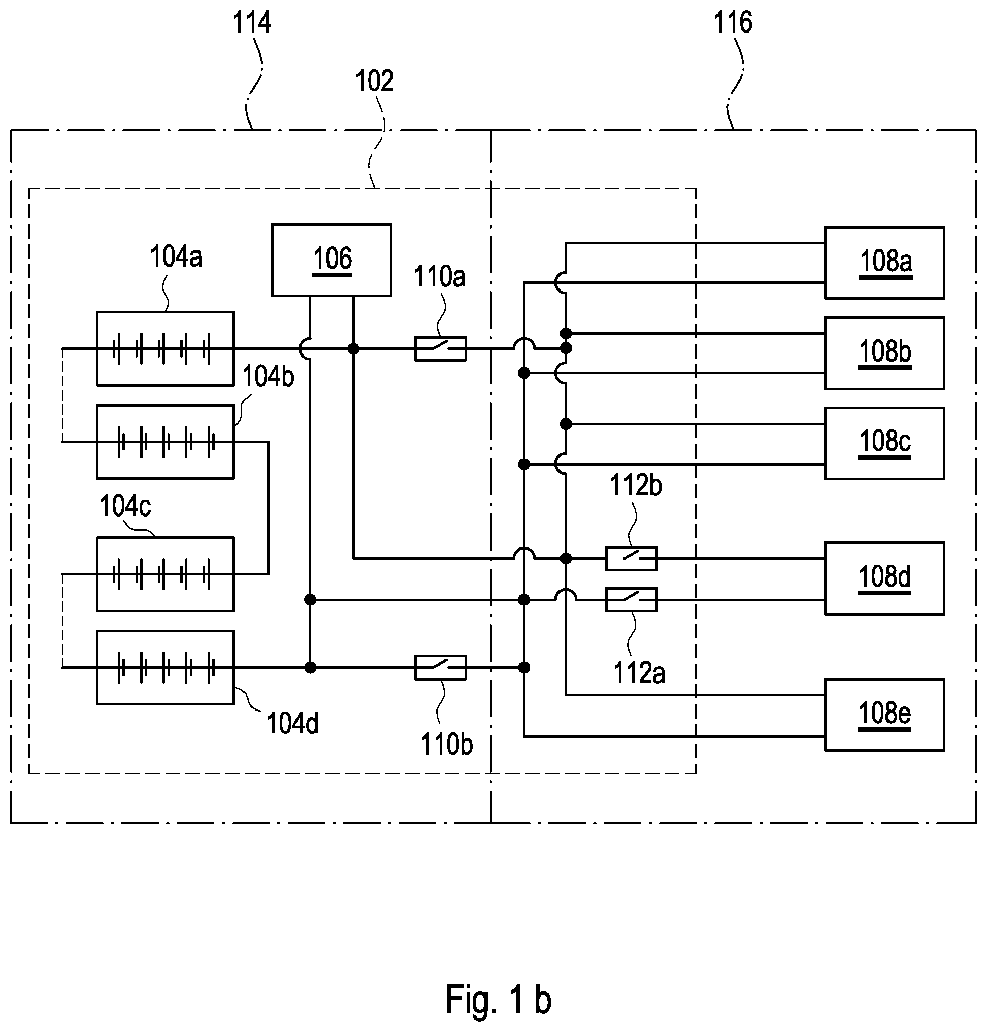 Patent US12107418 Figure 2 – System for the electric power supply of a vehicle