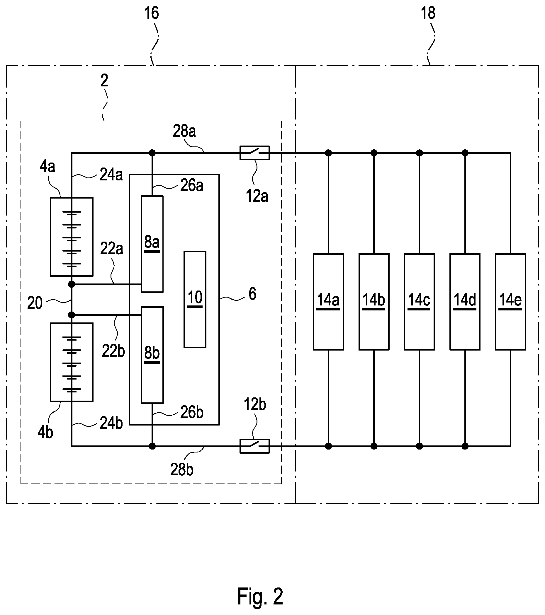 Patent US12107418 Figure 3 – System for the electric power supply of a vehicle