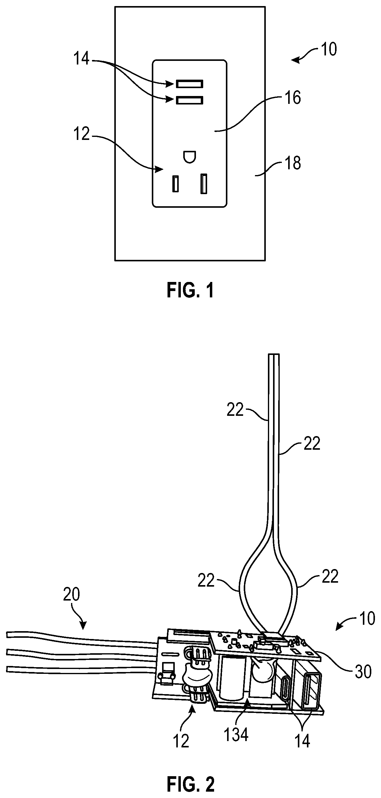 Patent US12107430 Figure 1 – AC and DC electrical outlet