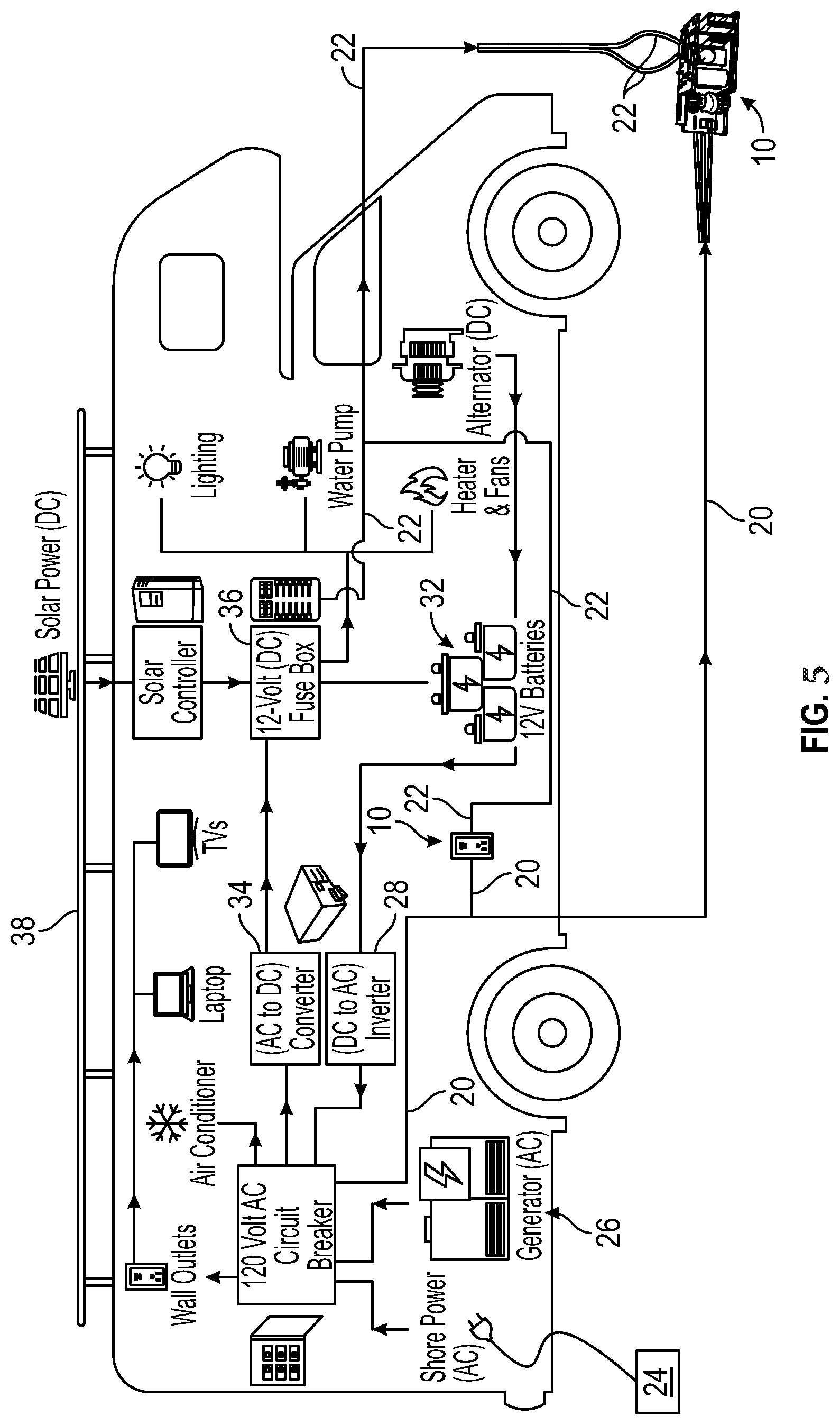 Patent US12107430 Figure 4 – AC and DC electrical outlet