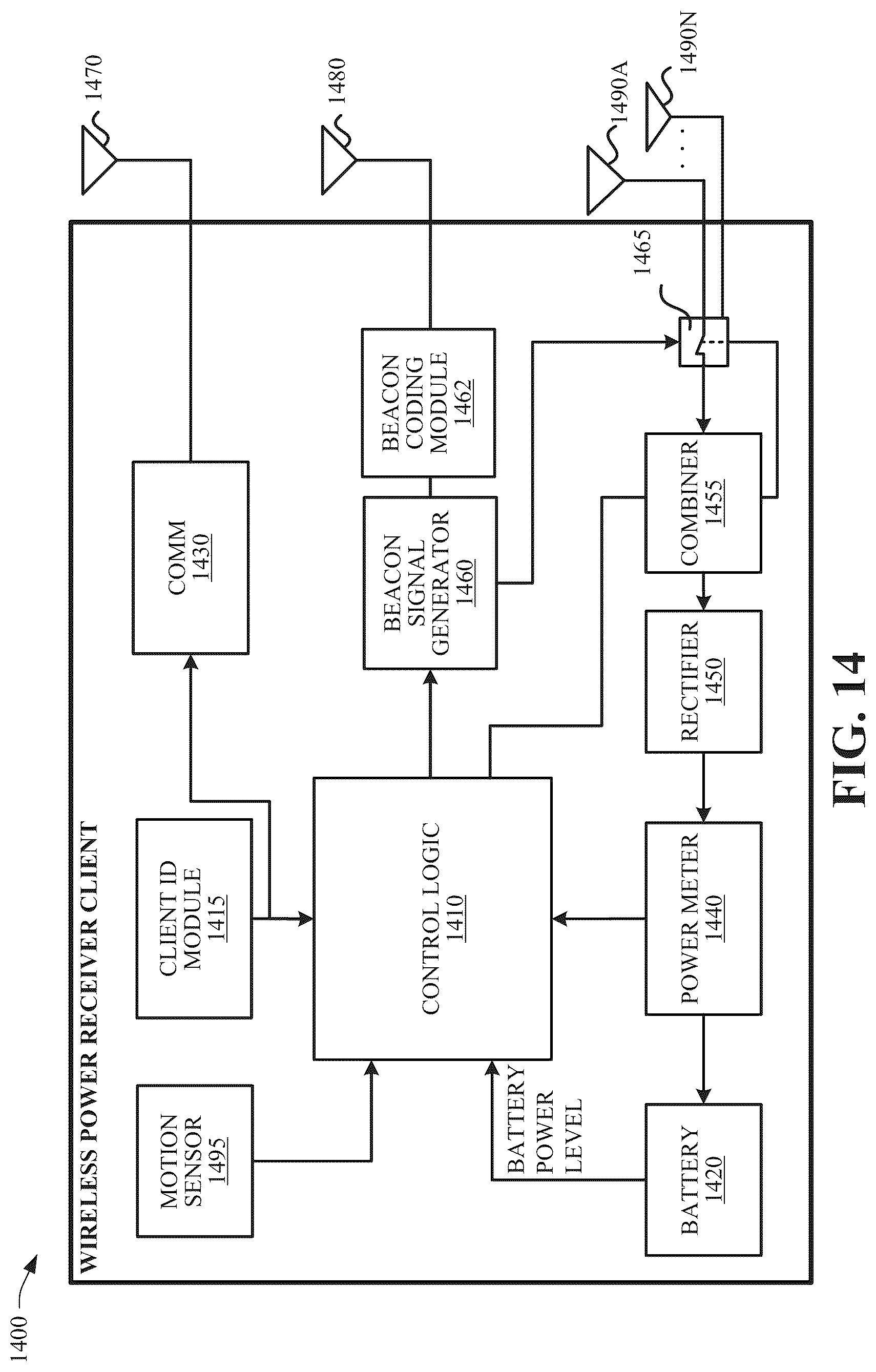 Patent US12107431 Figure 14 – Wireless power system technology implemented in lighting infrastructure