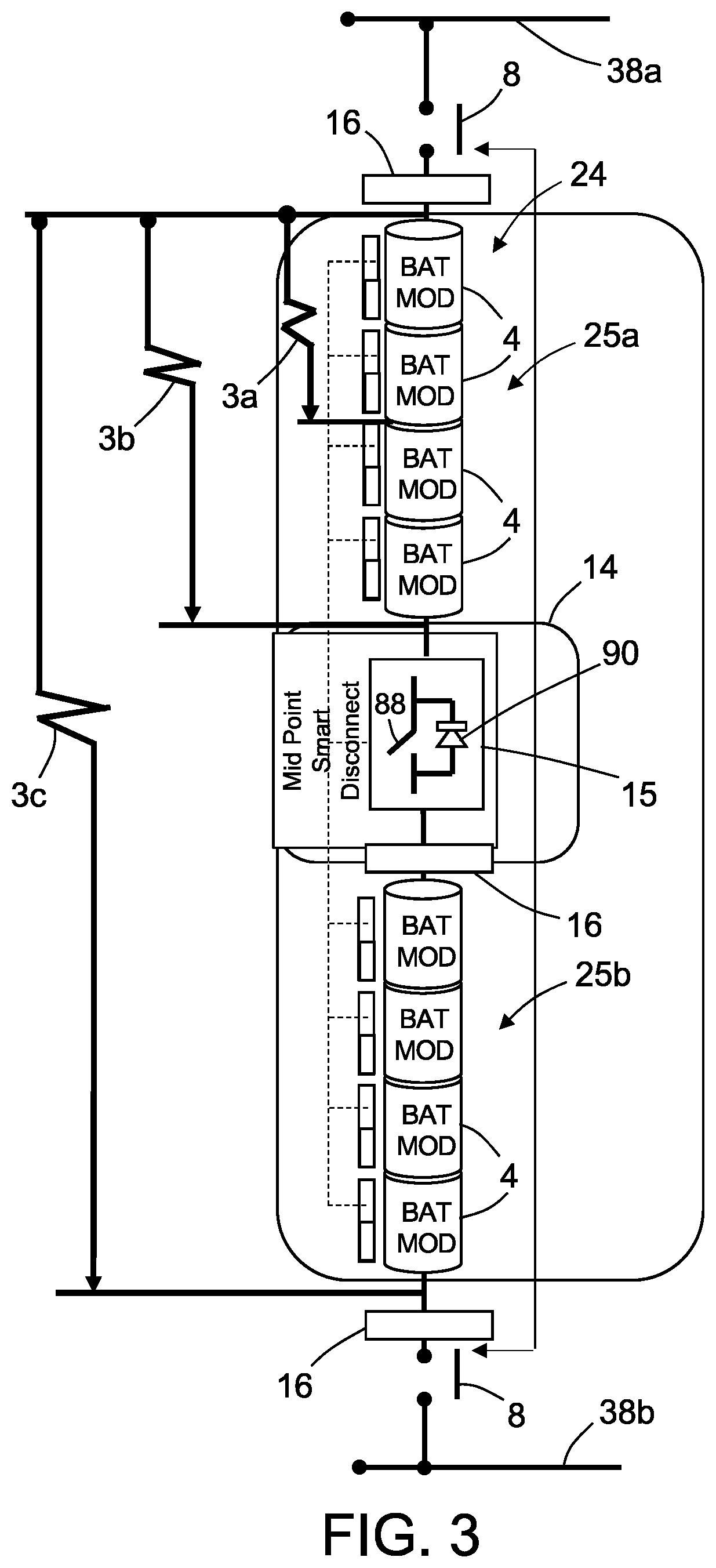 Patent US12107447 Figure 3 – Apparatus and methods for arc detection, fault isolation, and battery system reconfiguration