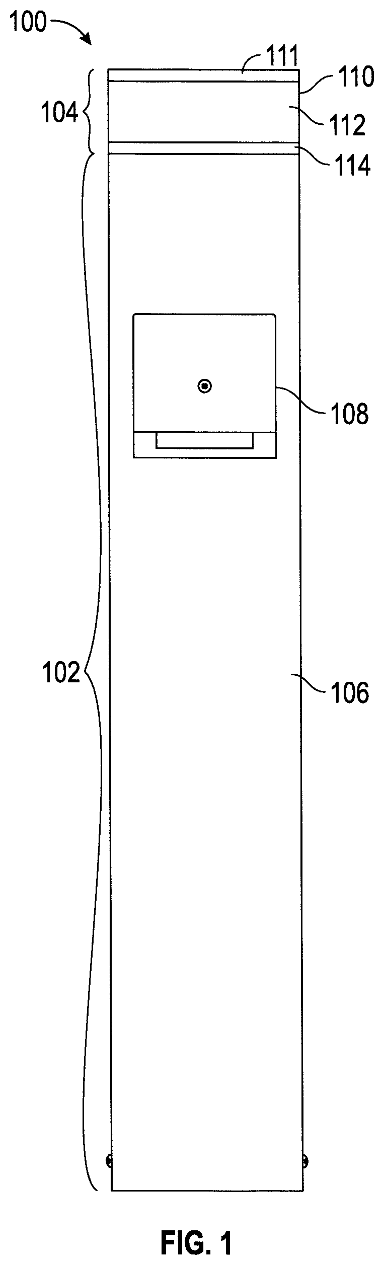 Patent US12107448 Figure 1 – Outdoor lighting and power charging station