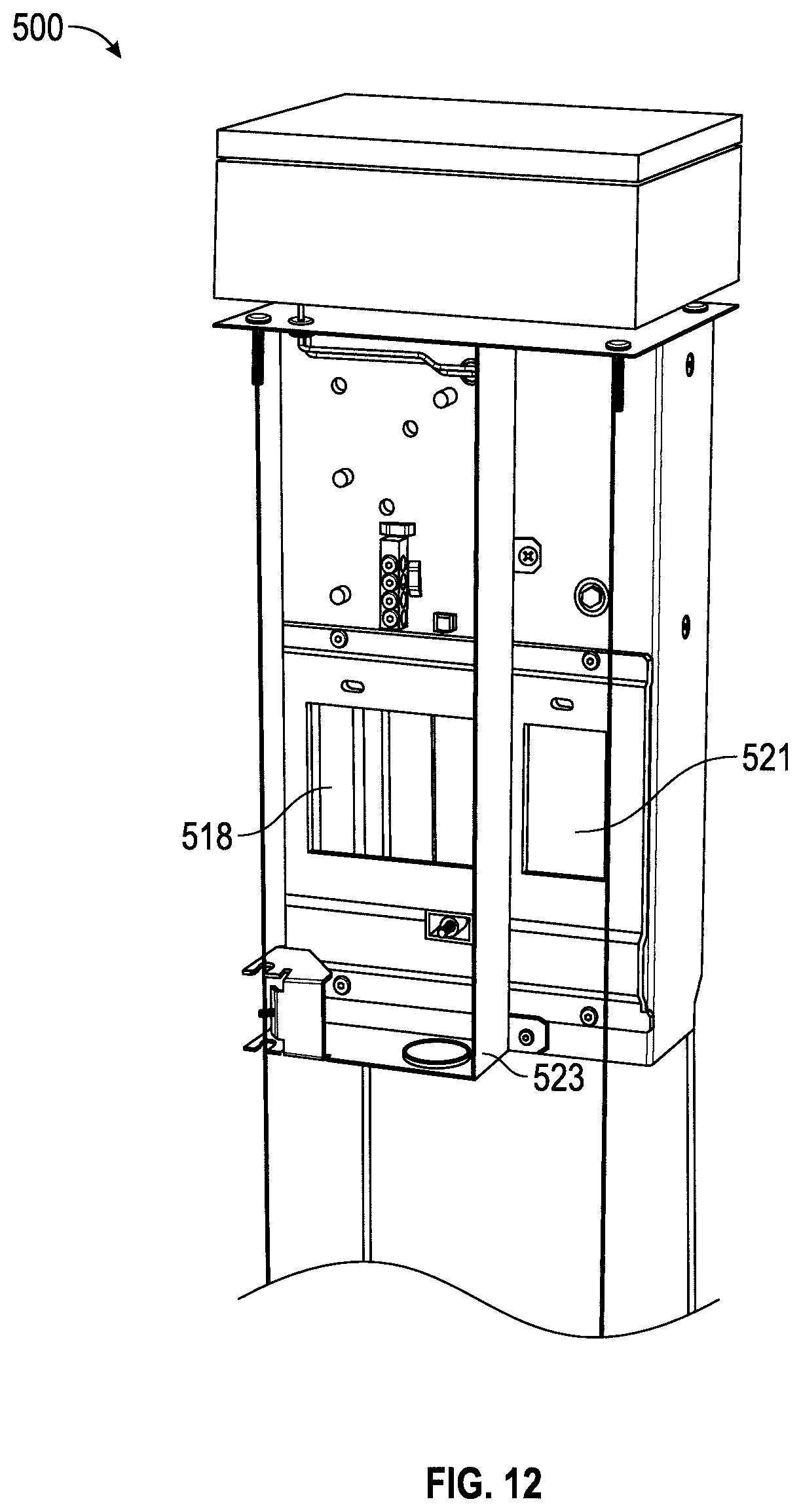 Patent US12107448 Figure 11 – Outdoor lighting and power charging station