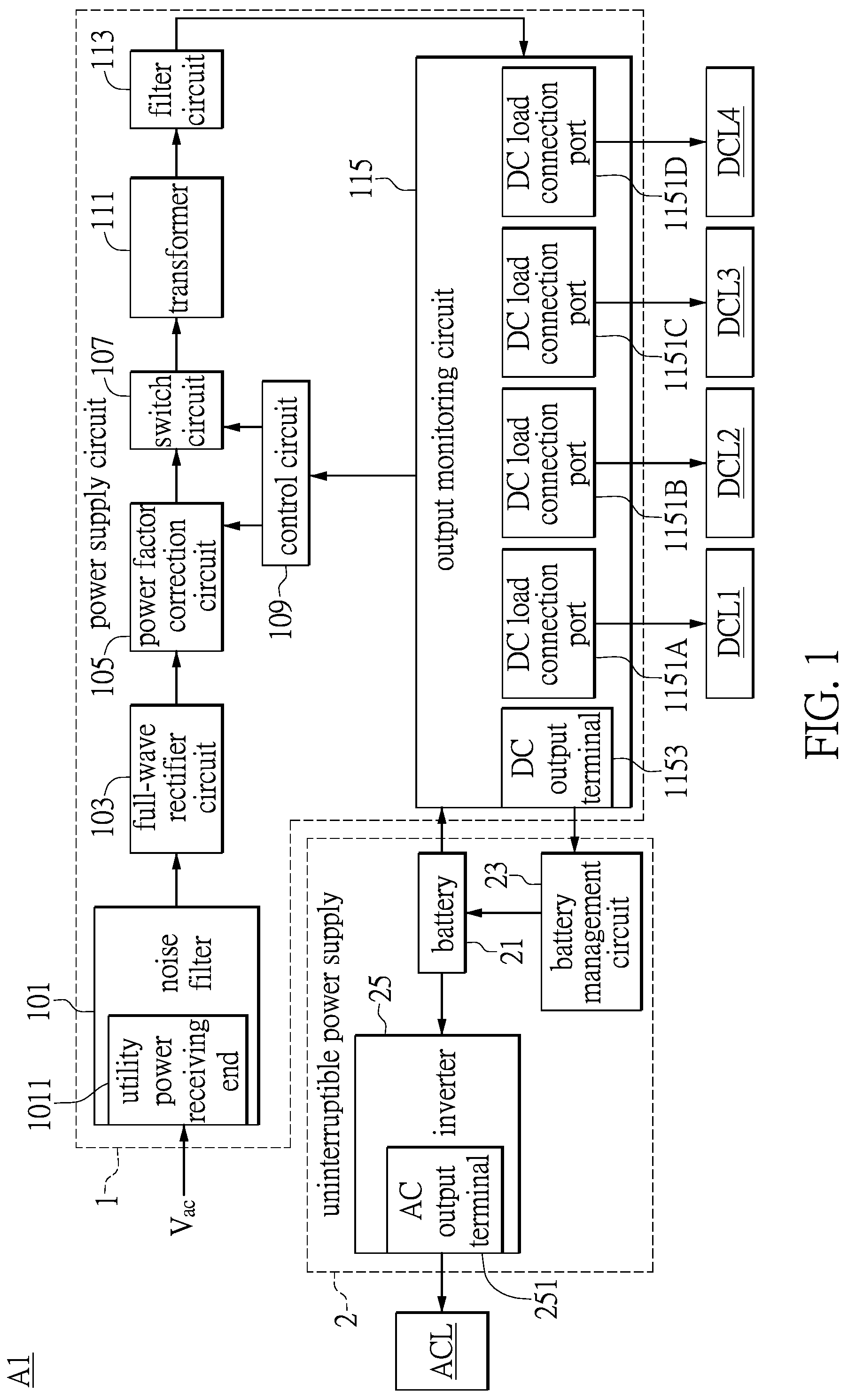 Patent US12107456 Figure 1 – Backup power supply system and control method thereof