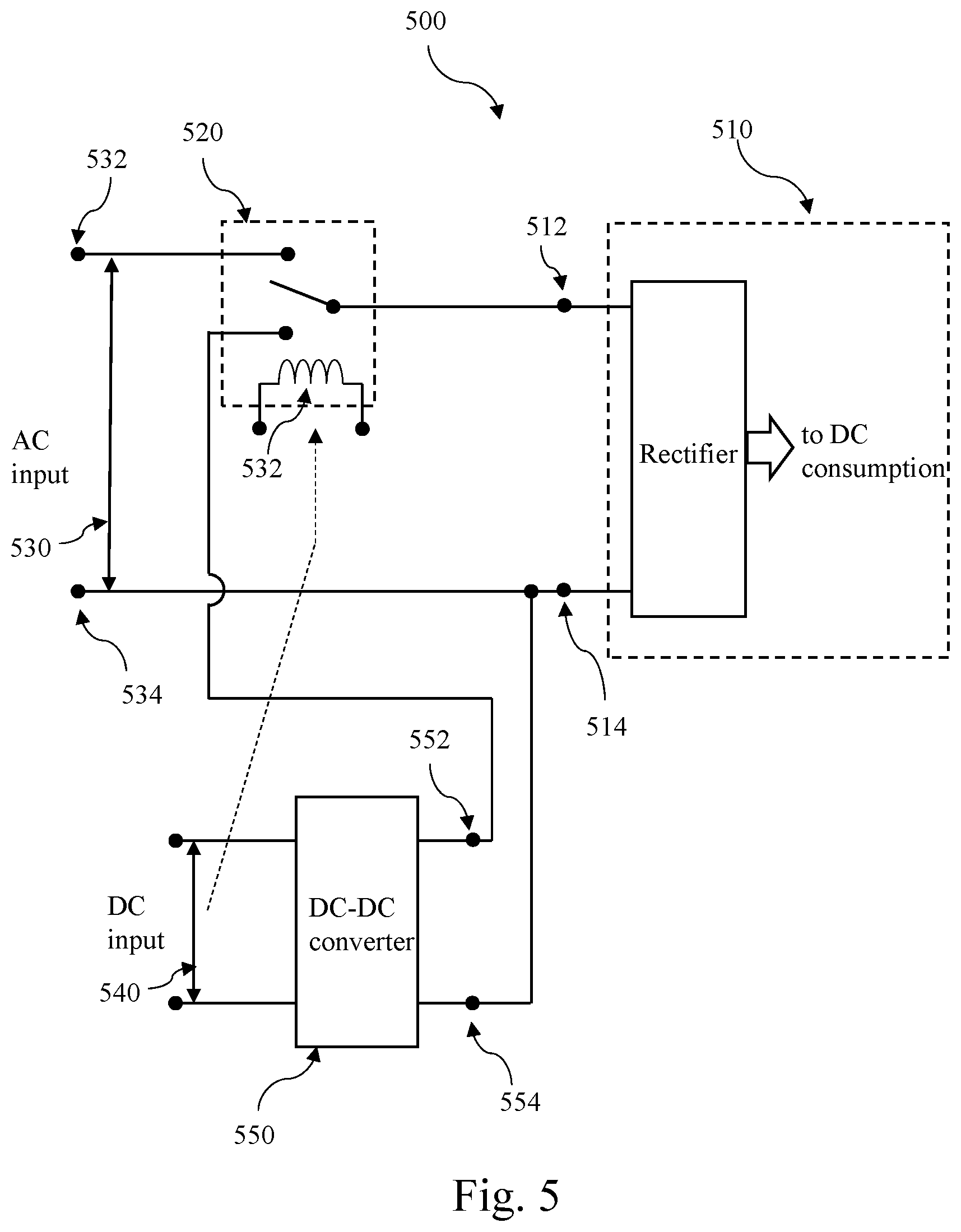Patent US12107457 Figure 5 – System to provide AC or DC power to electronic equipment