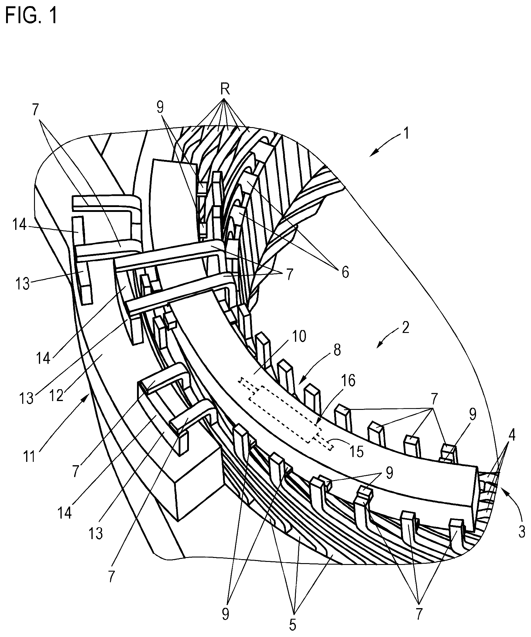 Patent US12107460 Figure 1 – Electric machine