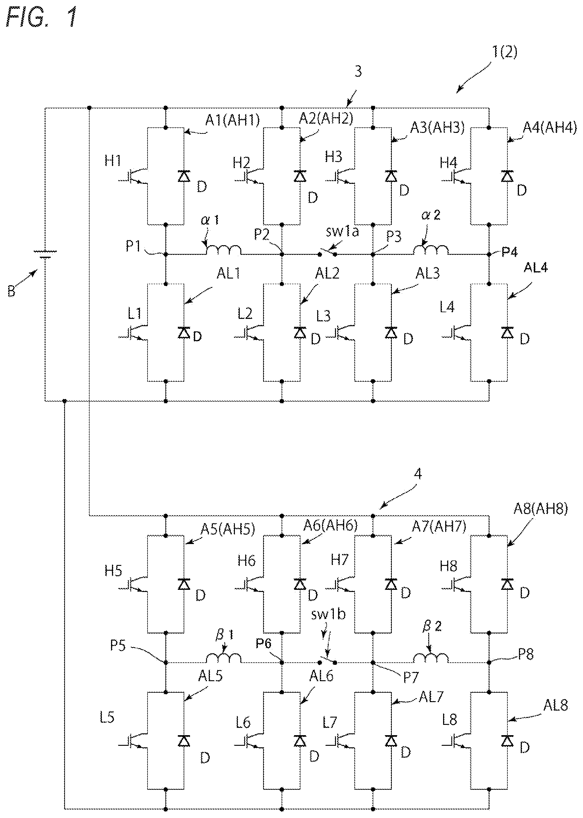 Patent US12107462 Figure 1 – Power supply circuit and rotary electric machine system