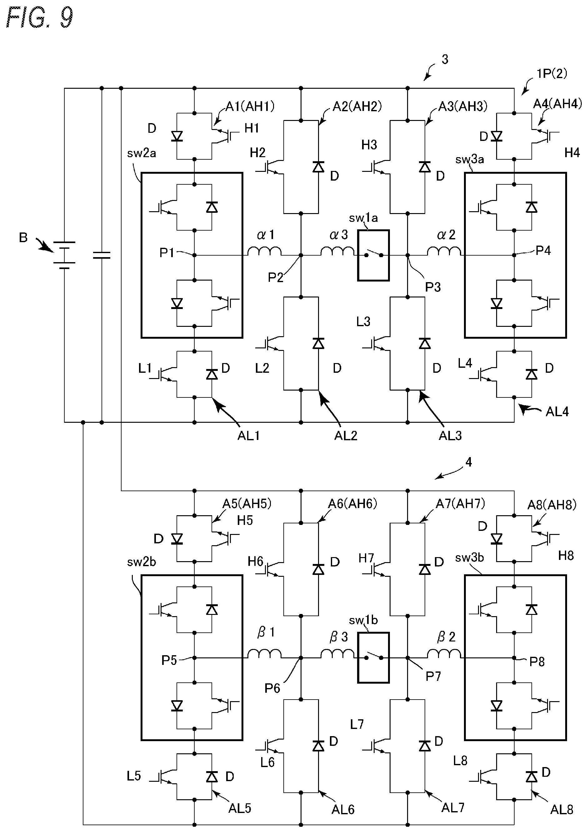 Patent US12107462 Figure 9 – Power supply circuit and rotary electric machine system
