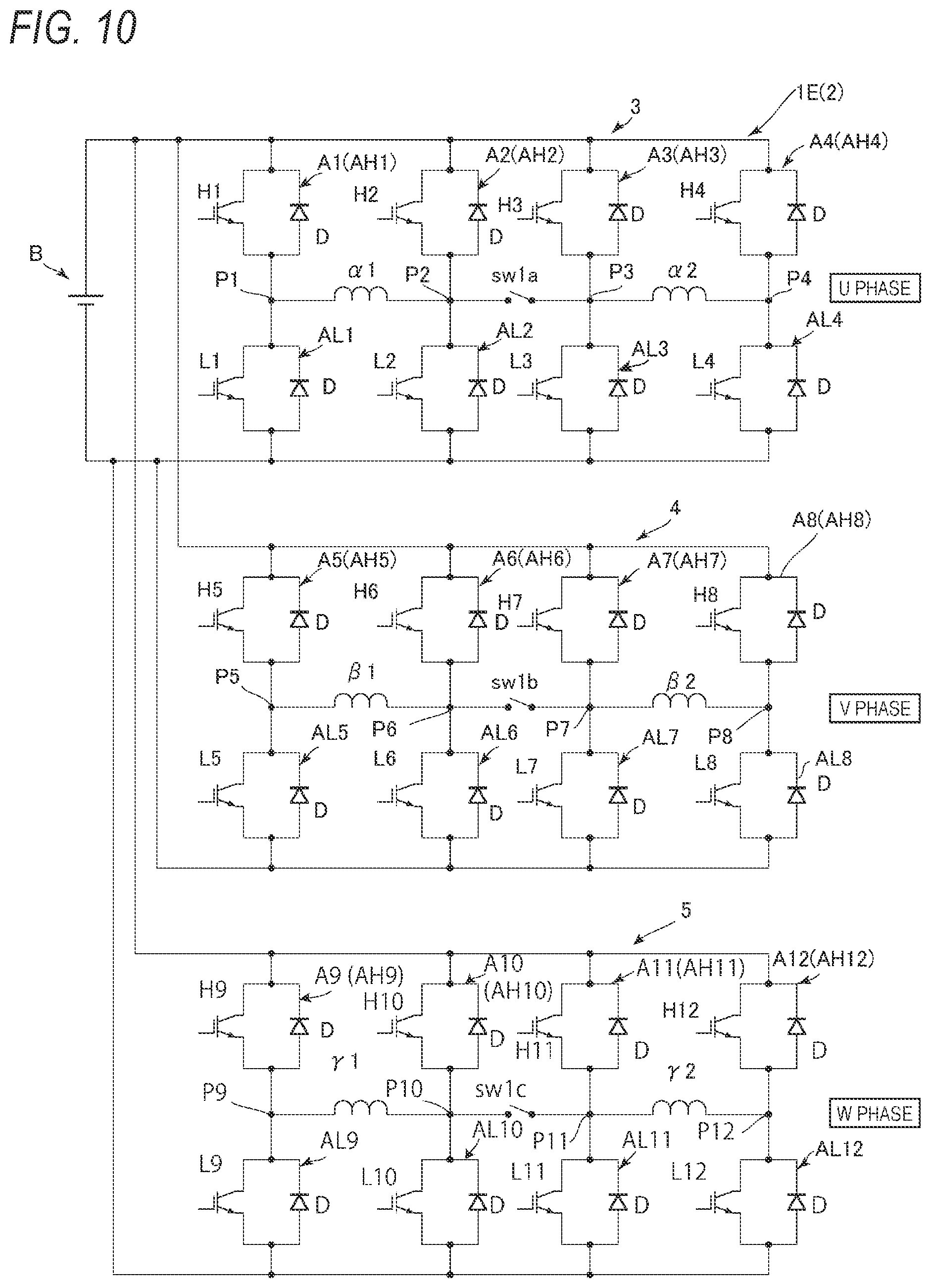 Patent US12107462 Figure 10 – Power supply circuit and rotary electric machine system
