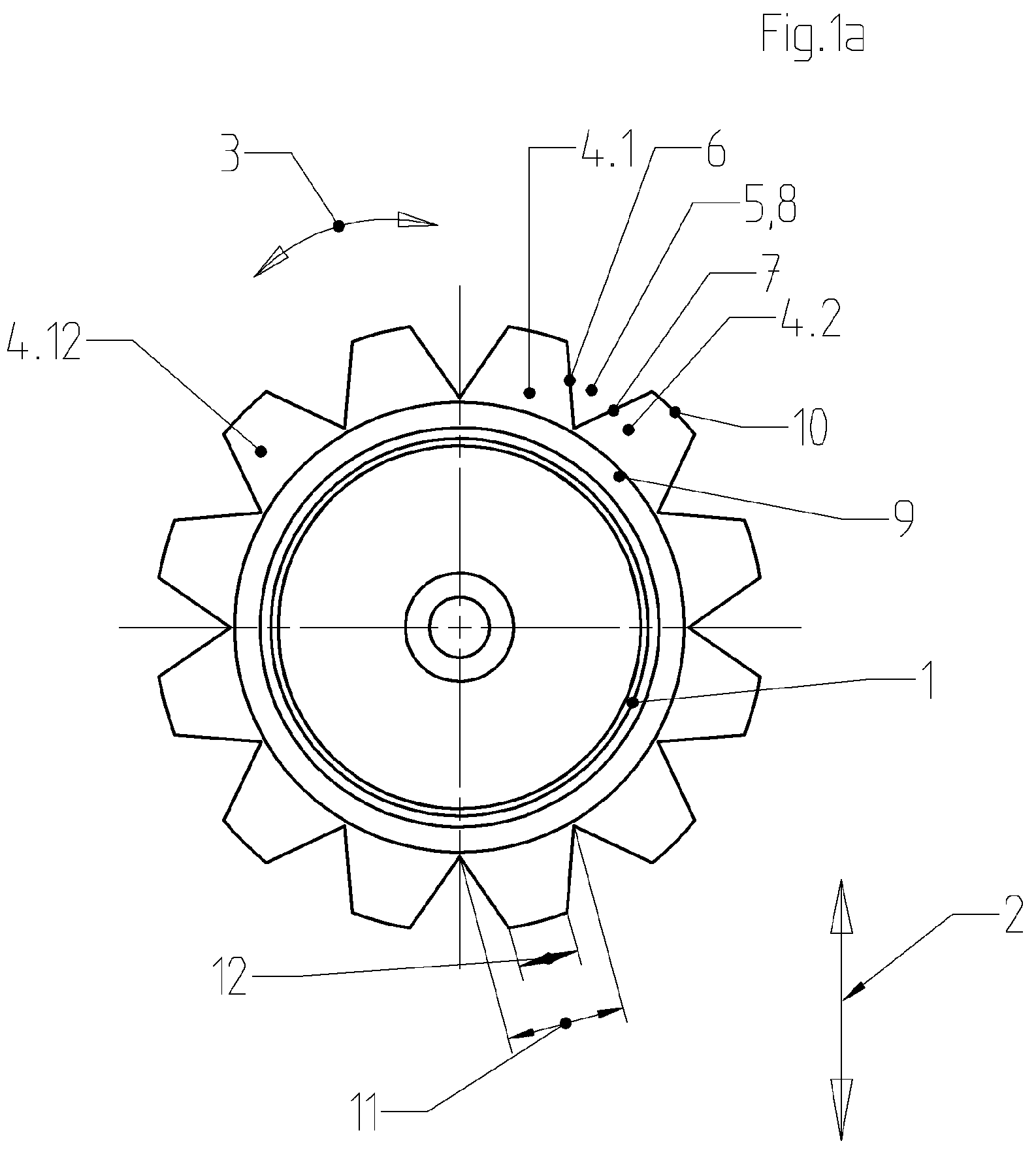 Patent US12107463 Figure 1 – Grounding ring and arrangement comprising such a grounding ring