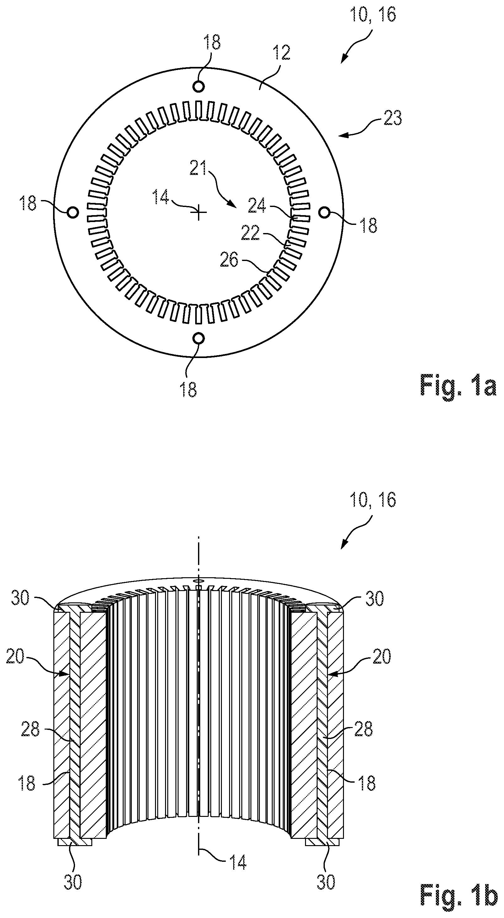 Patent US12107464 Figure 1 – Laminated core and method for producing a laminated core