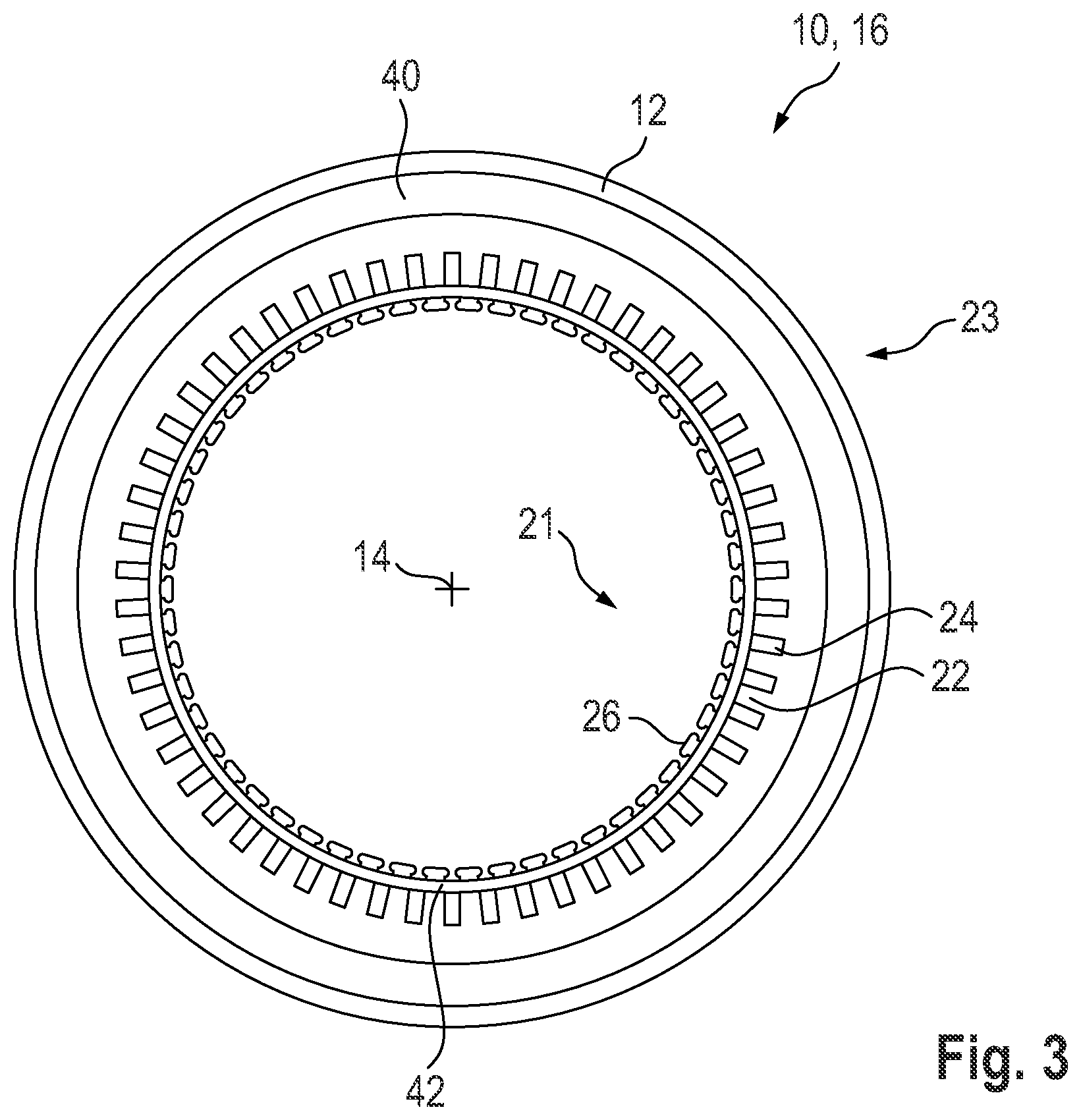 Patent US12107464 Figure 3 – Laminated core and method for producing a laminated core