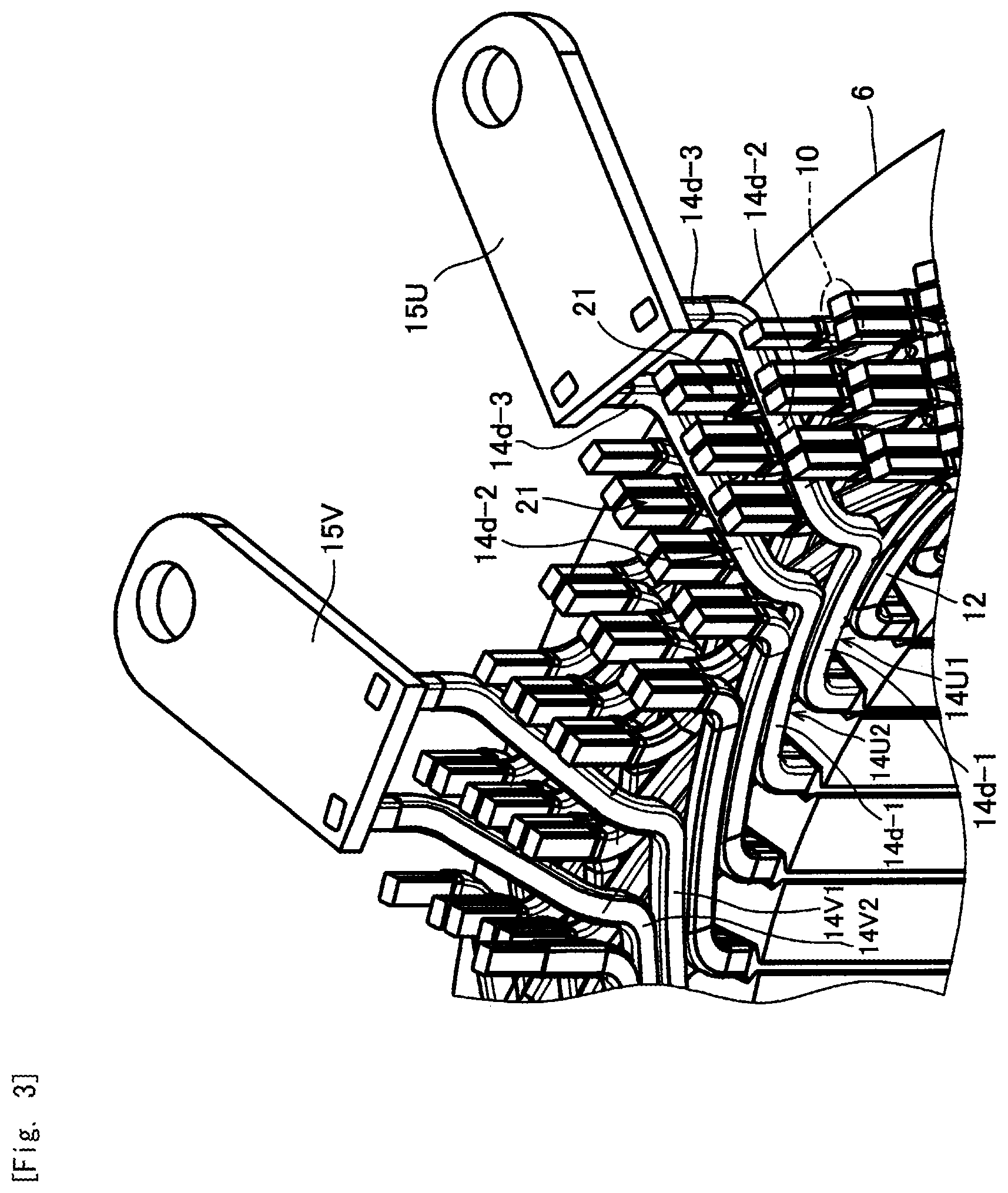 Patent US12107466 Figure 4 – Twisting method of coil segments, twisting jig and twisting apparatus