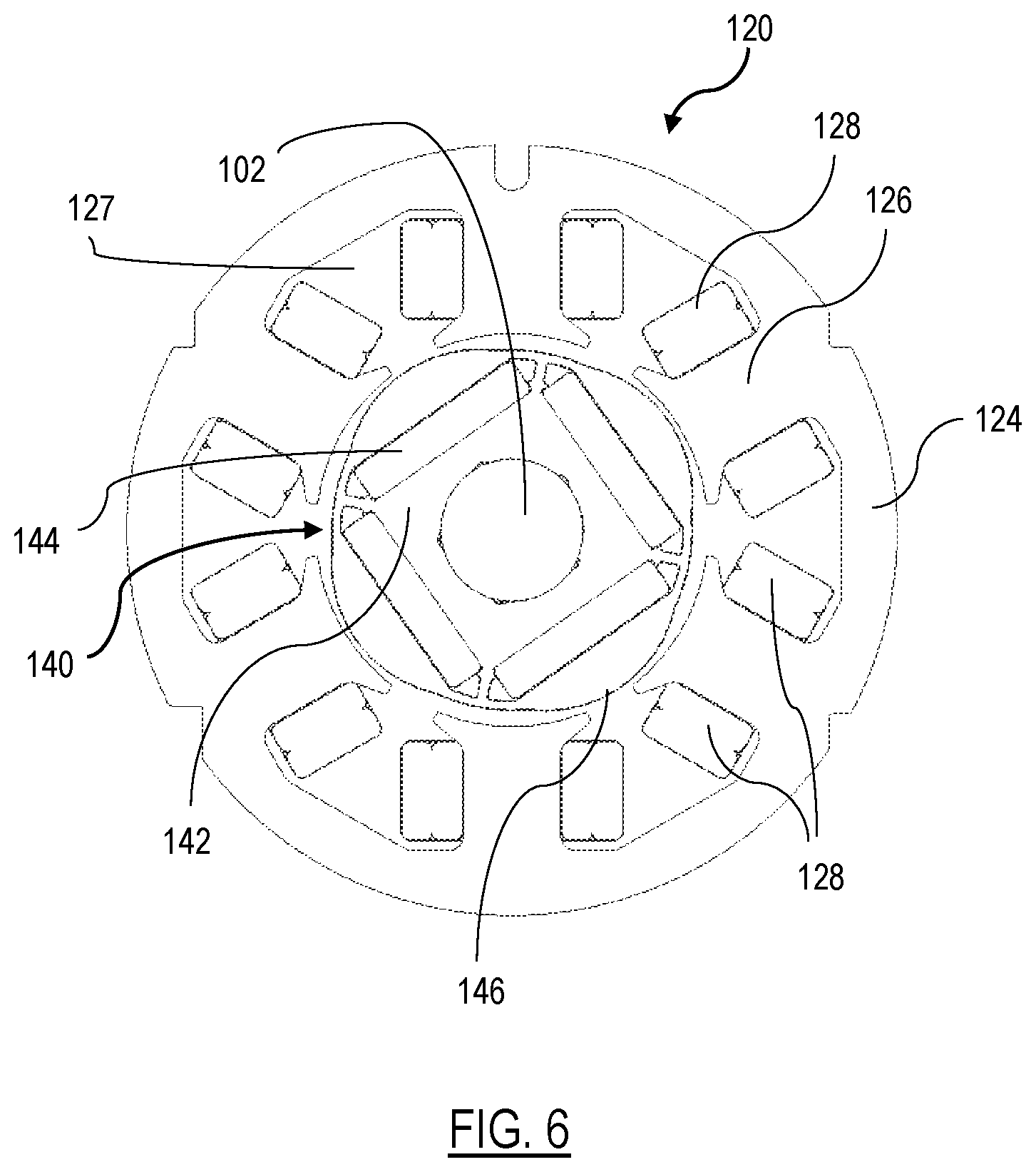 Patent US12107468 Figure 6 – Brushless DC motor having high power density for power tool