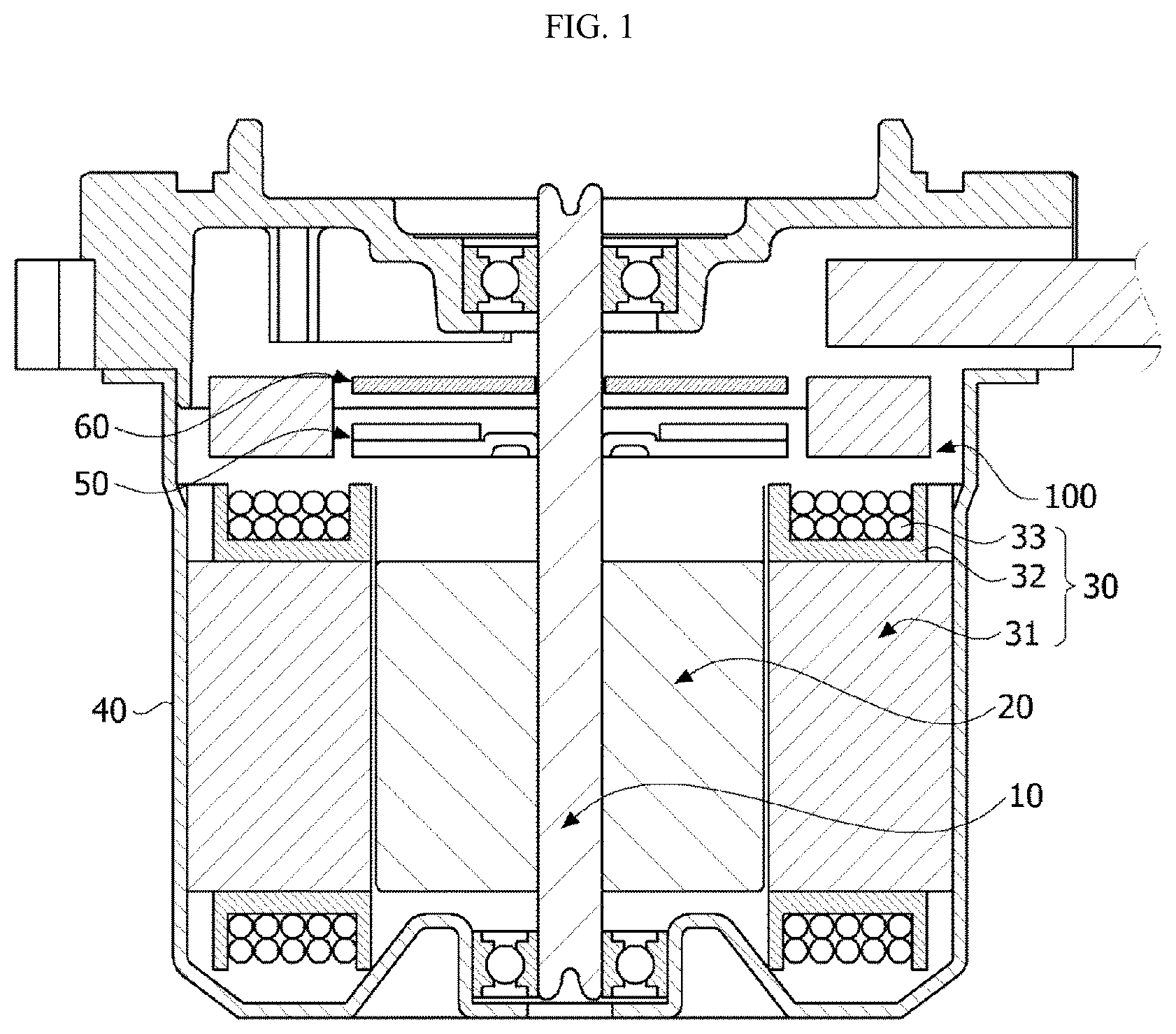 Patent US12107471 — Motor including a busbar having a plurality of terminals — Figure 1