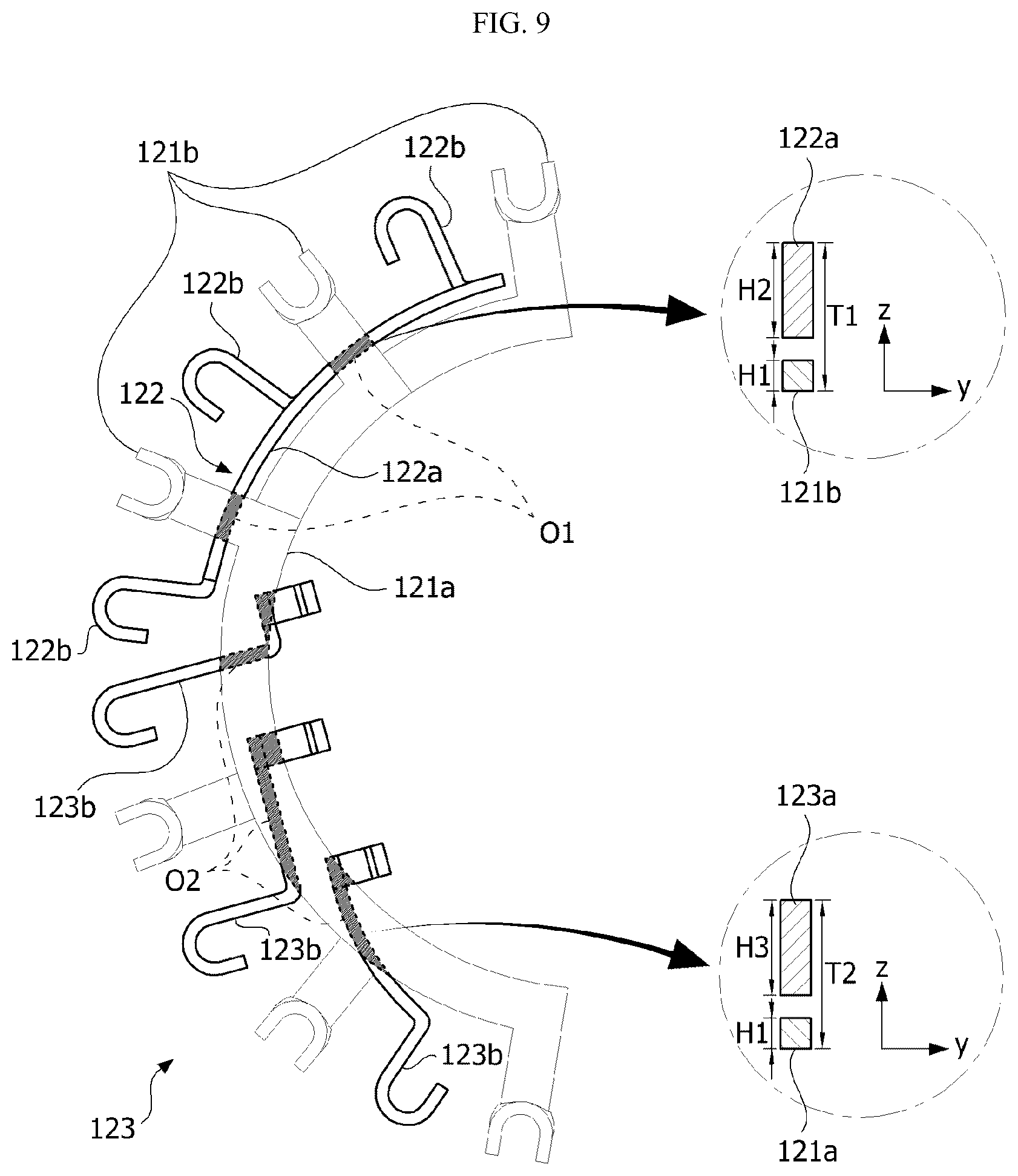 Patent US12107471 Figure 9 – Motor including a busbar having a plurality of terminals