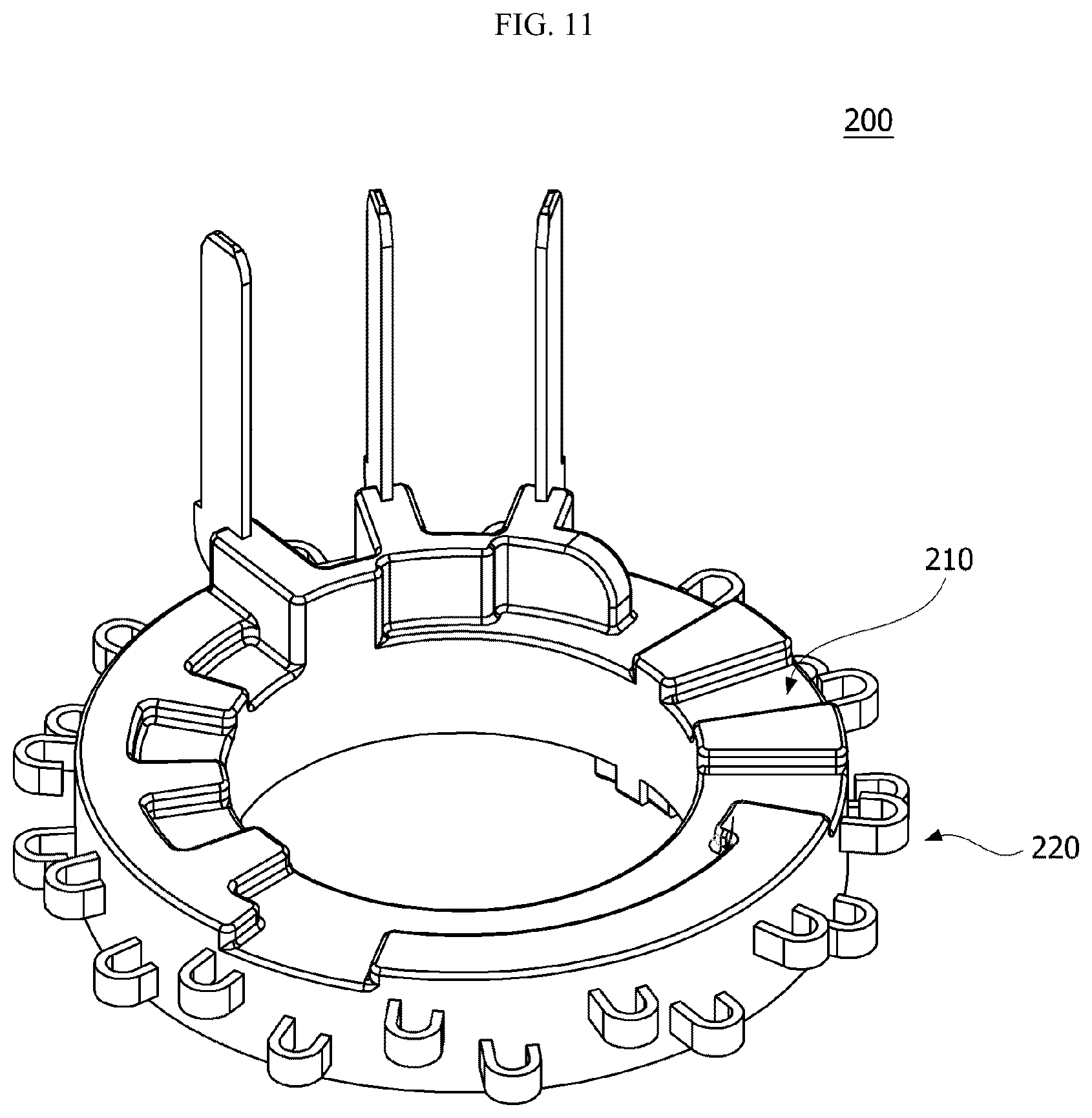 Patent US12107471 Figure 11 – Motor including a busbar having a plurality of terminals
