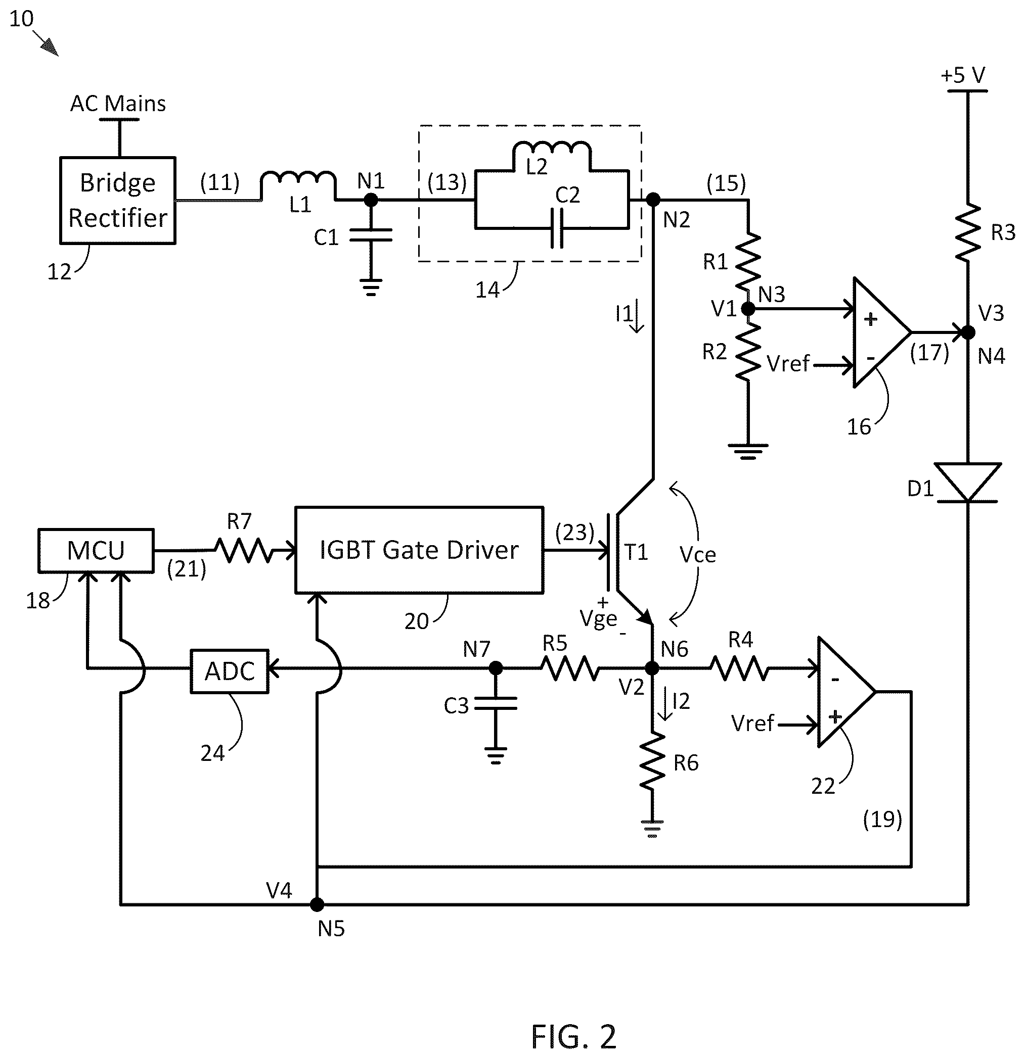 Patent US12107486 Figure 2 – Control circuitry for increasing power output in quasi-resonant converters