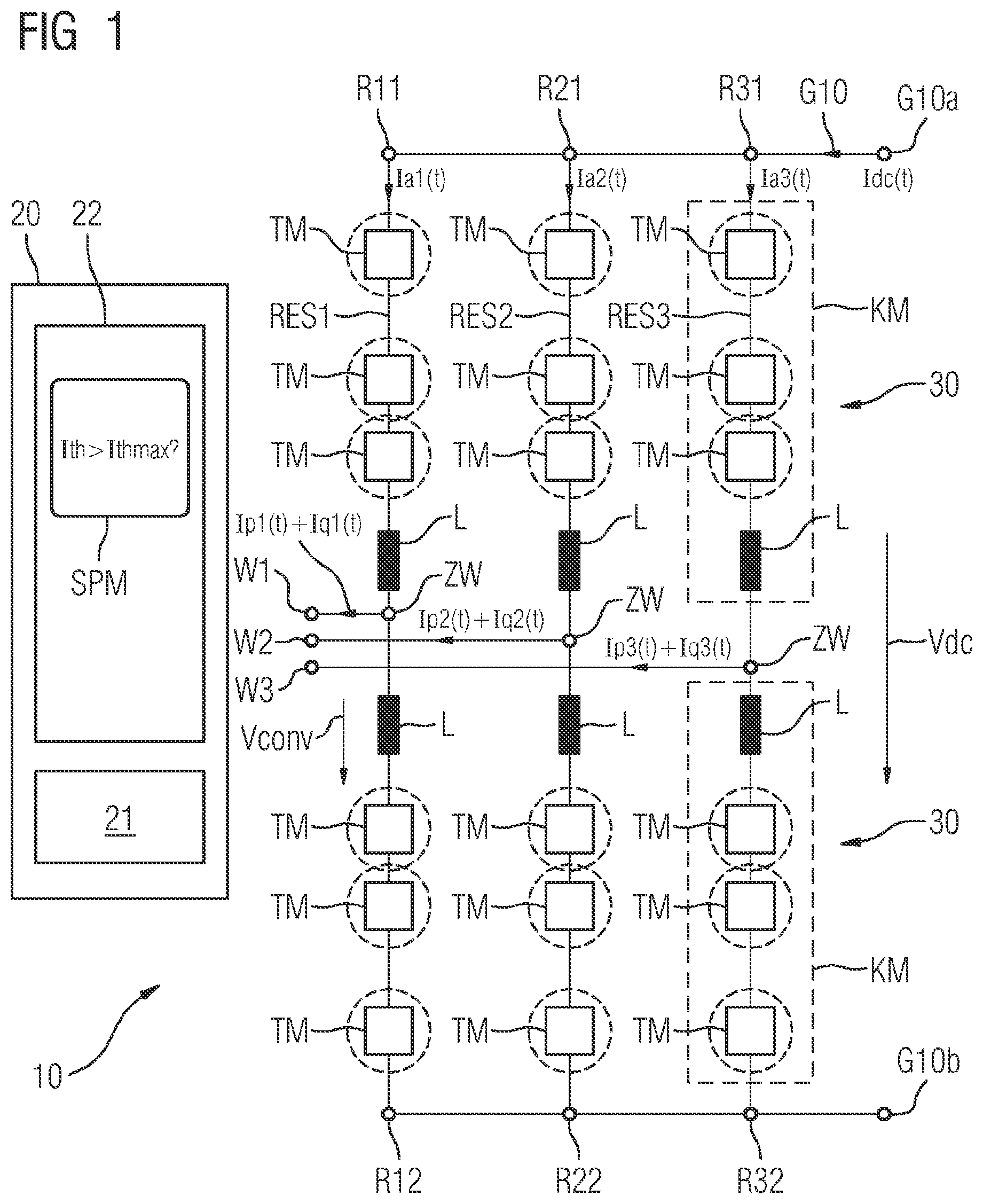 Patent US12107488 Figure 1 – Electrical converter and method for operating an electrical converter