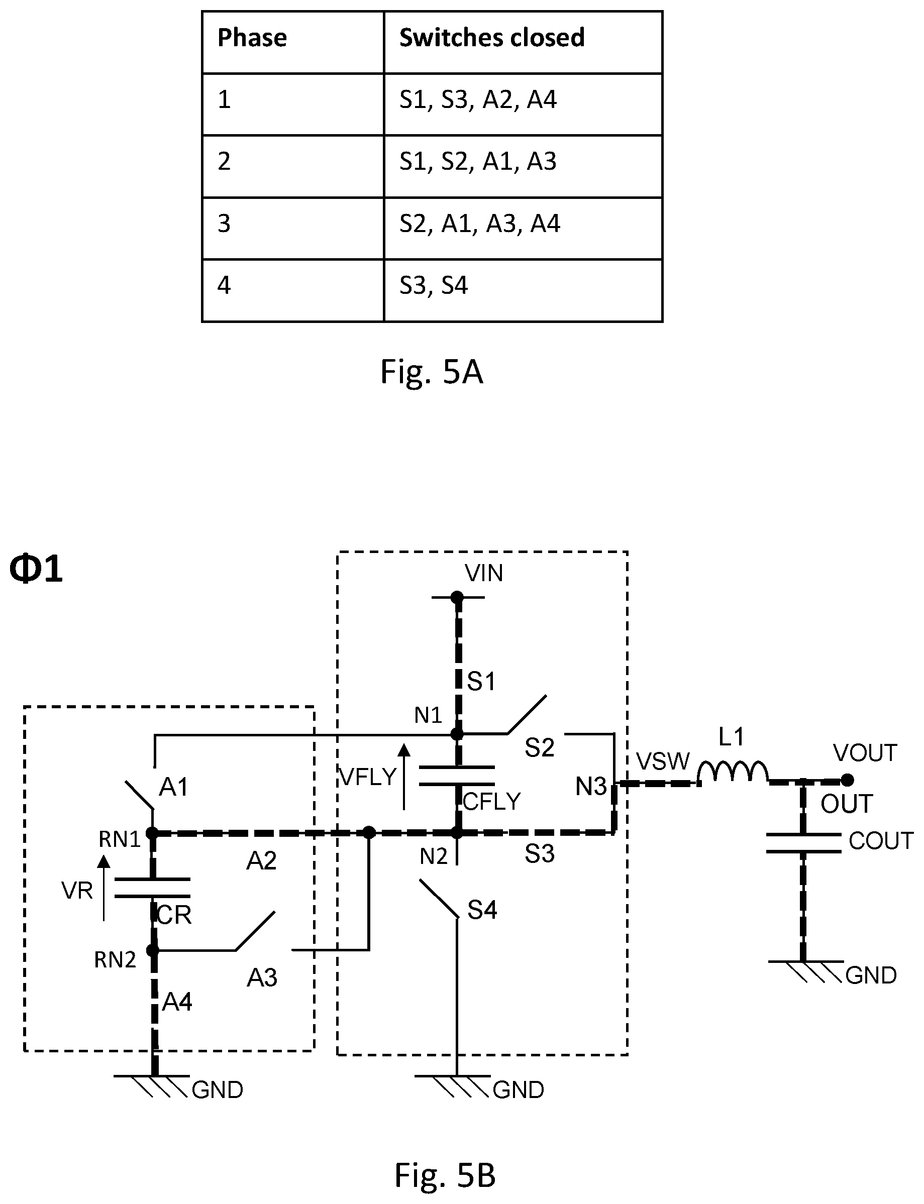 Patent US12107494 Figure 5 – DC-DC converter with reservoir circuitry