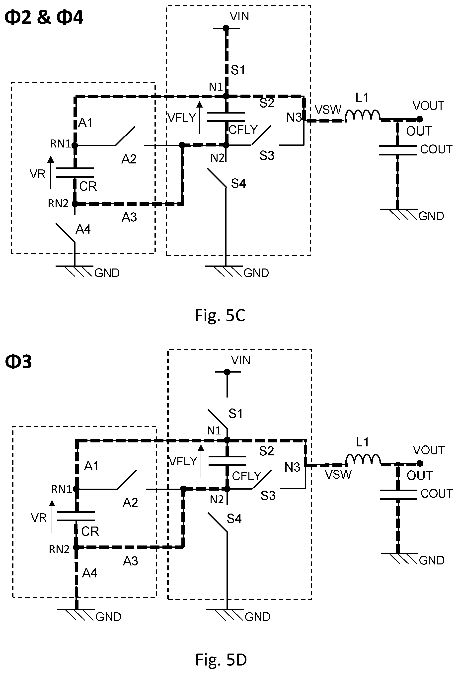 Patent US12107494 Figure 6 – DC-DC converter with reservoir circuitry
