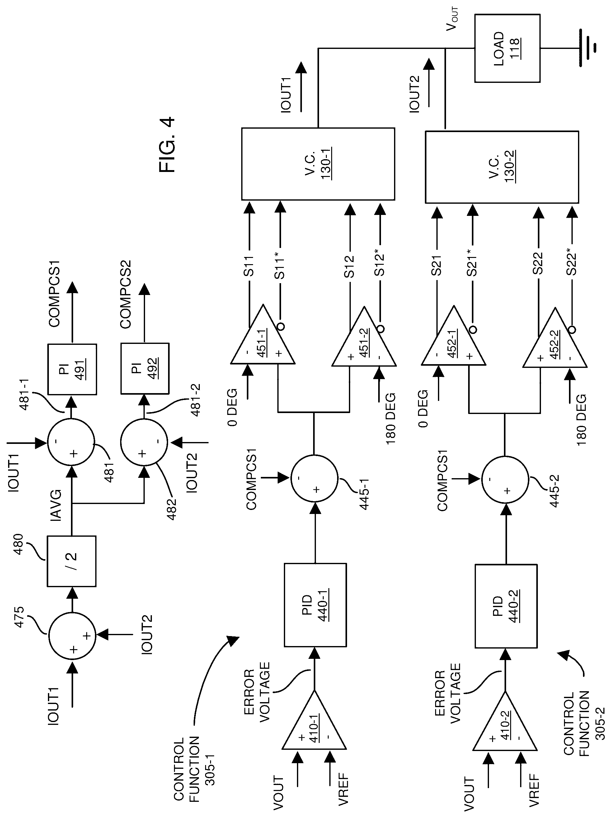 Patent US12107498 Figure 4 – Power conversion and flying capacitor implementations