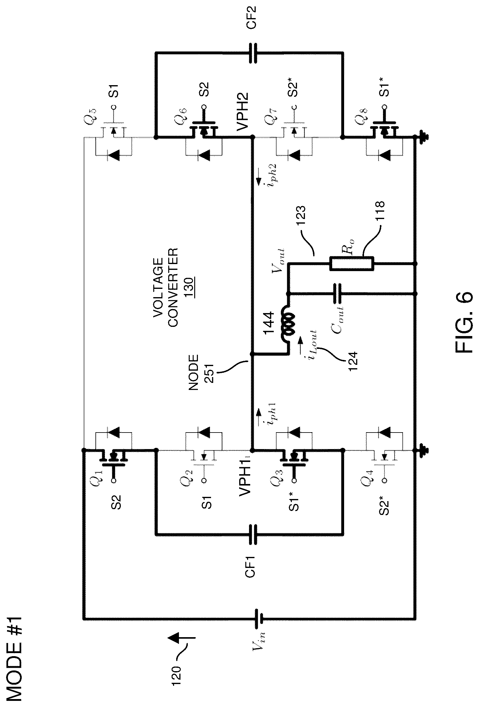 Patent US12107498 Figure 6 – Power conversion and flying capacitor implementations