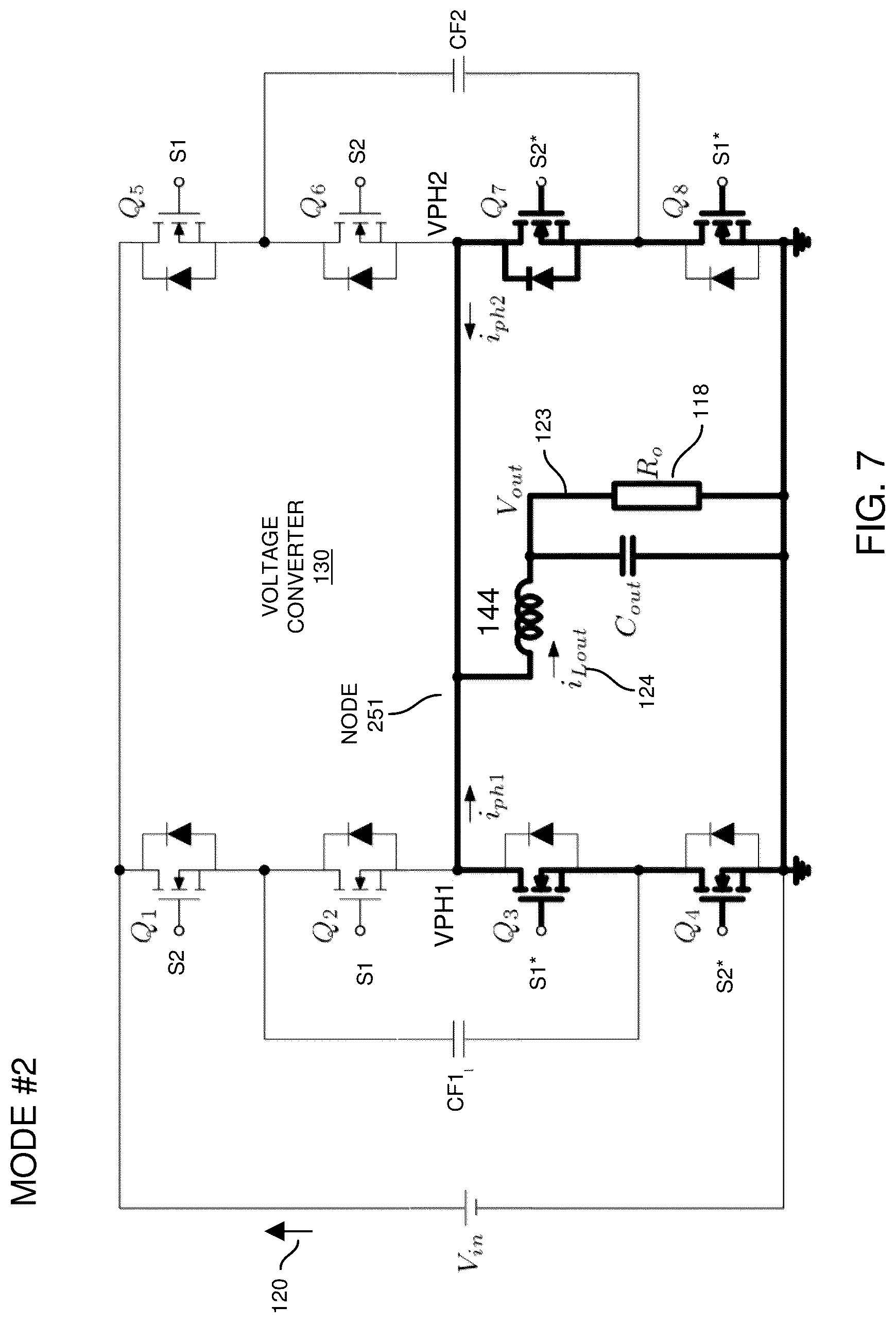 Patent US12107498 Figure 7 – Power conversion and flying capacitor implementations