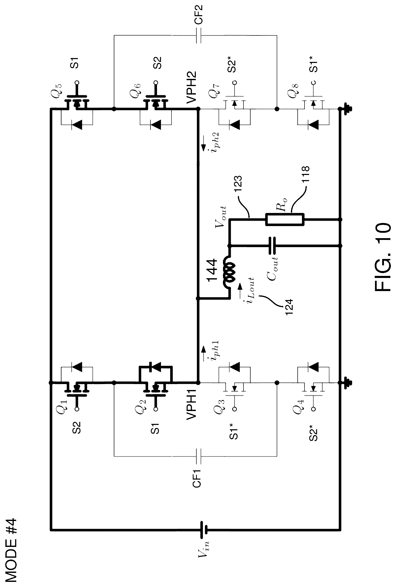 Patent US12107498 Figure 10 – Power conversion and flying capacitor implementations