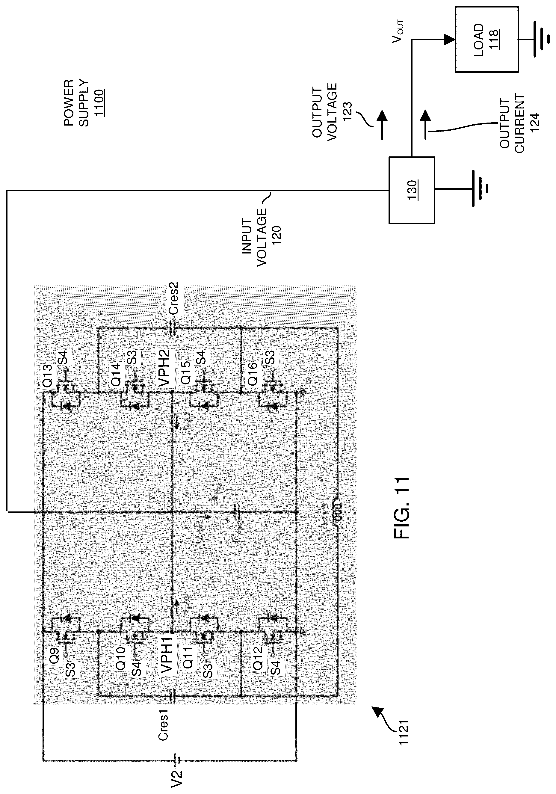 Patent US12107498 Figure 11 – Power conversion and flying capacitor implementations