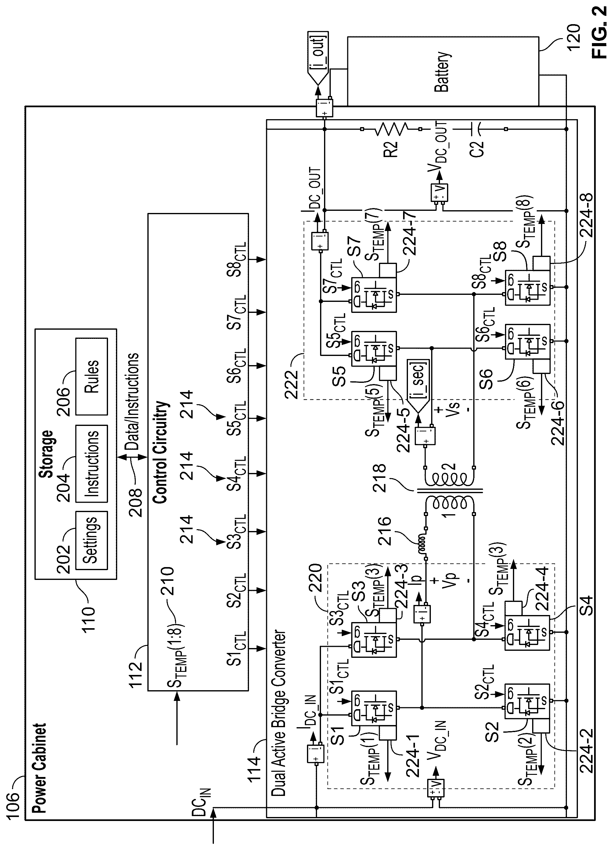 Patent US12107507 Figure 2 – Dual active bridge converter control with switching loss distribution