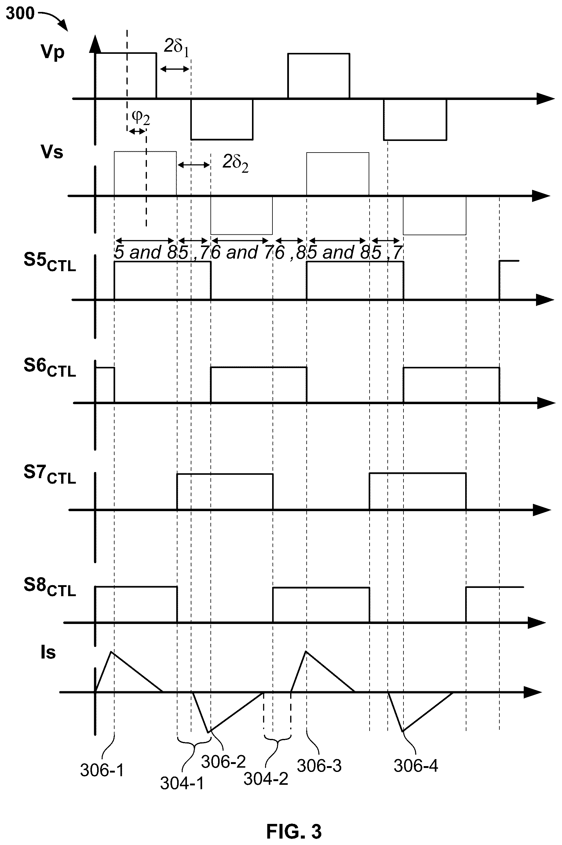 Patent US12107507 Figure 3 – Dual active bridge converter control with switching loss distribution