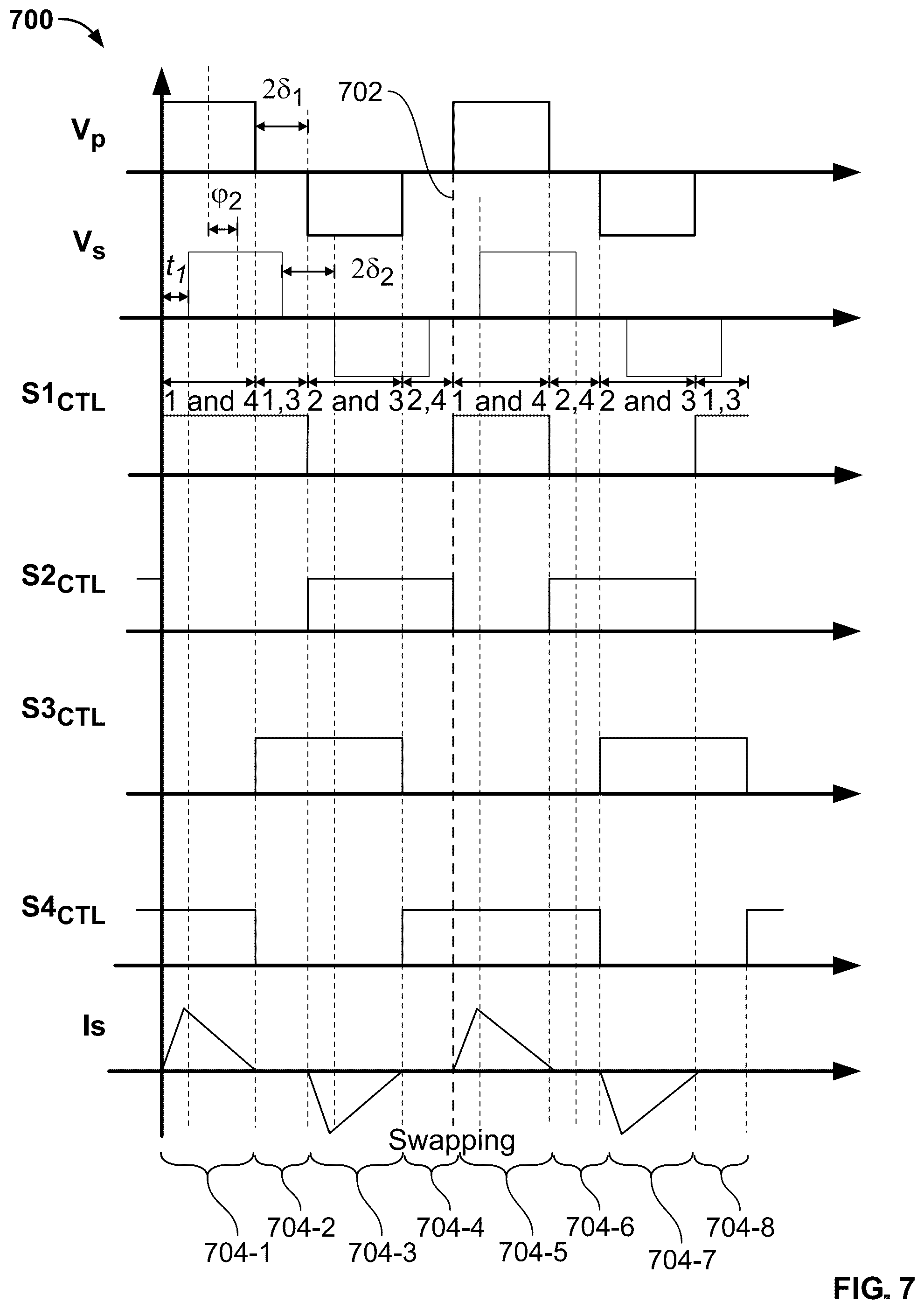 Patent US12107507 Figure 8 – Dual active bridge converter control with switching loss distribution