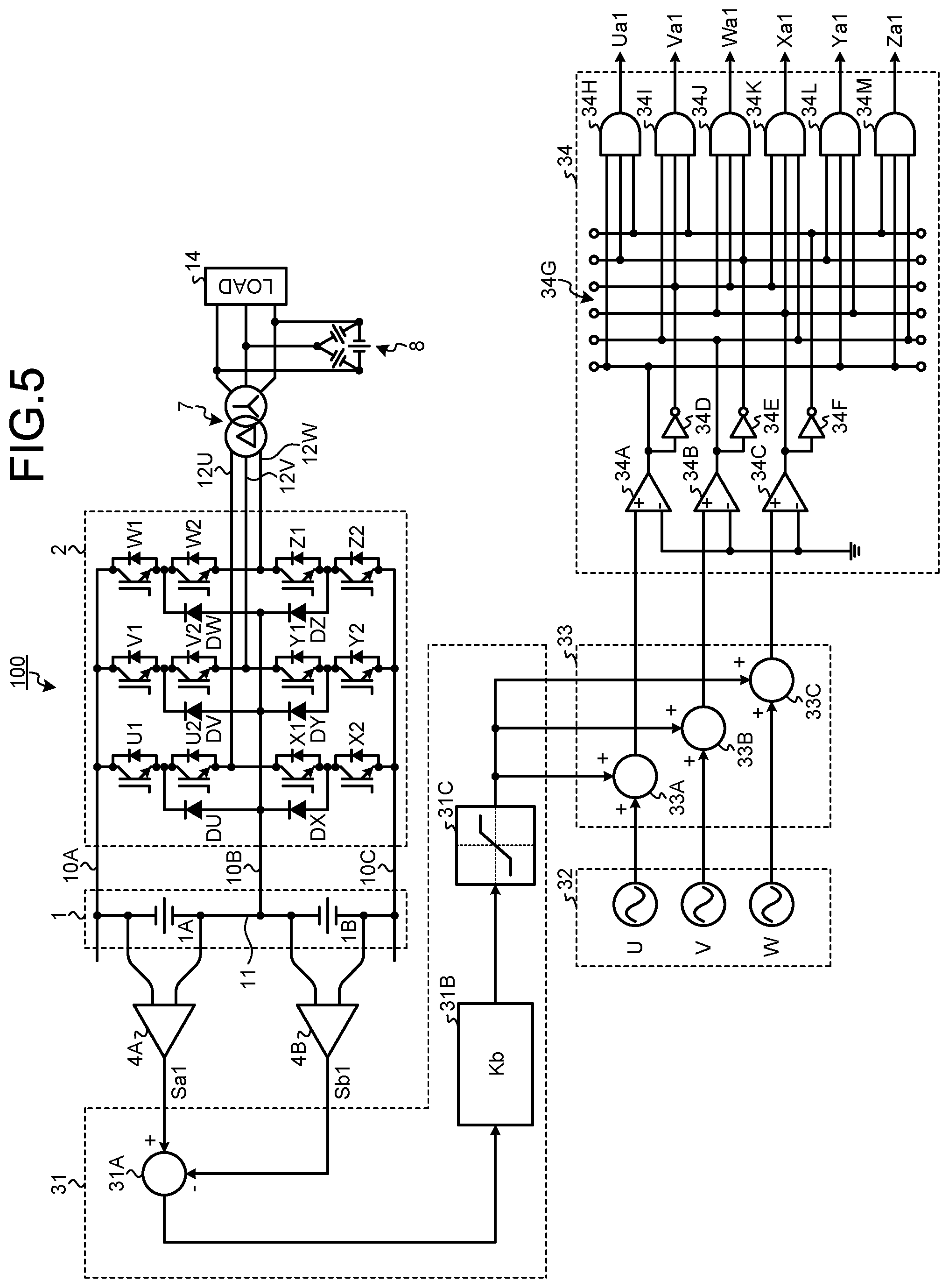 Patent US12107513 Figure 4 – Three-level power converter and method of controlling intermediate potential of direct current power supply unit
