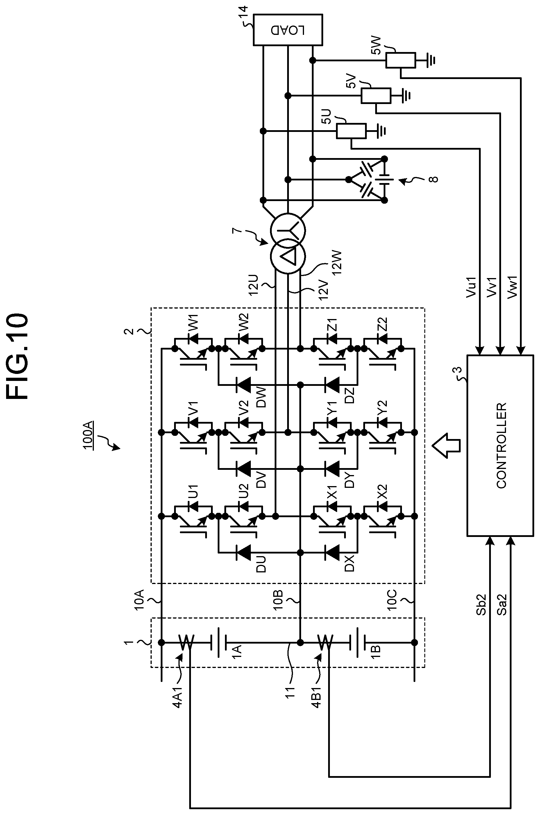 Patent US12107513 Figure 8 – Three-level power converter and method of controlling intermediate potential of direct current power supply unit
