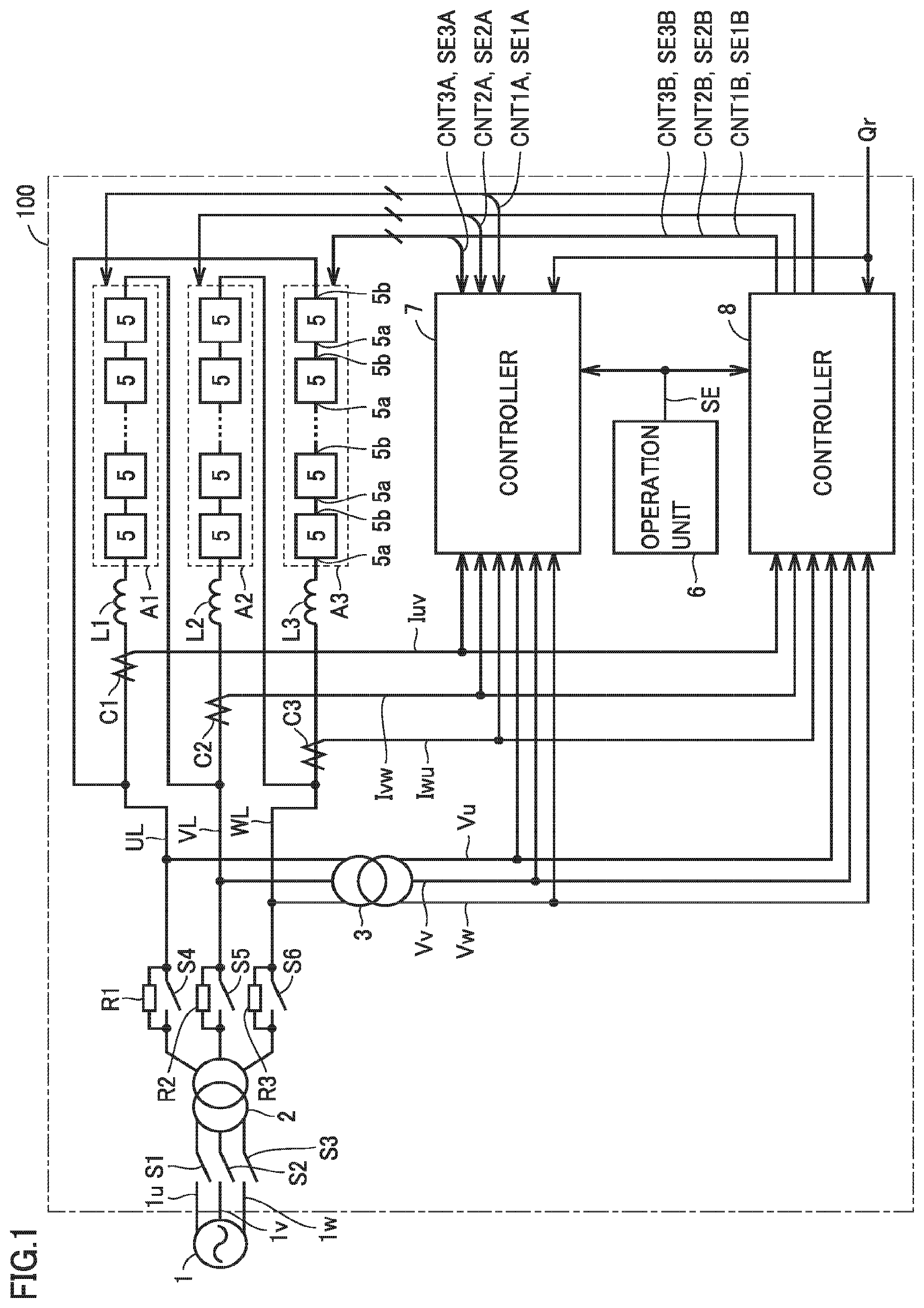 Patent US12107514 Figure 1 – Power conversion device with control signal gate selection circuit