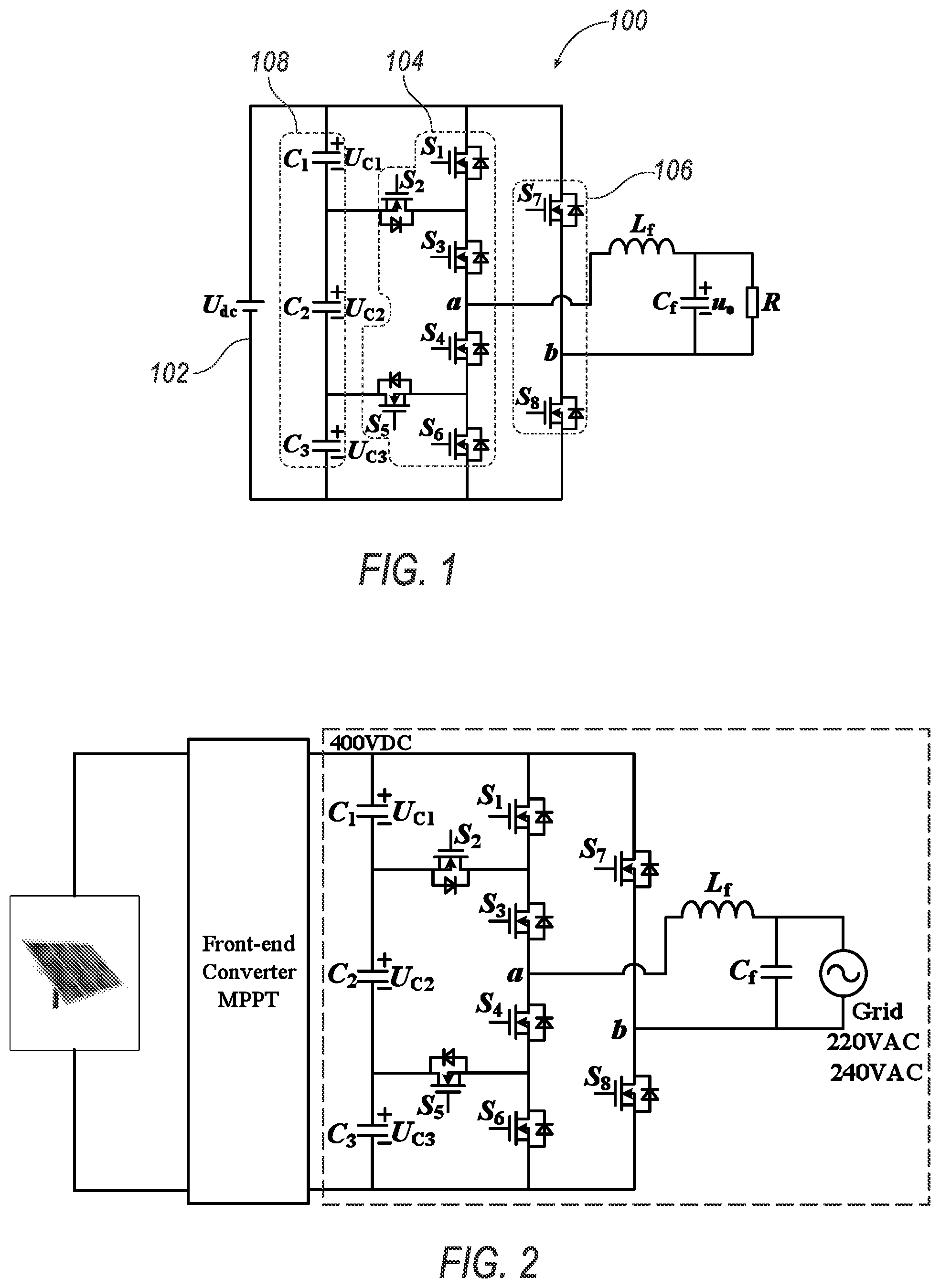 Patent US12107515 Figure 1 – Single-phase seven-level inverter