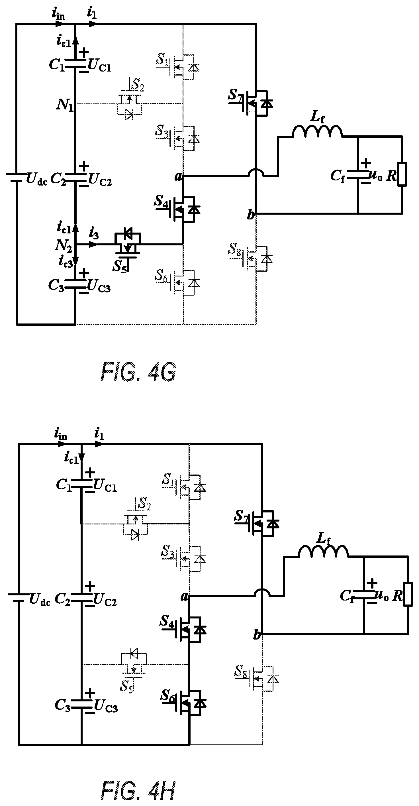 Patent US12107515 Figure 6 – Single-phase seven-level inverter
