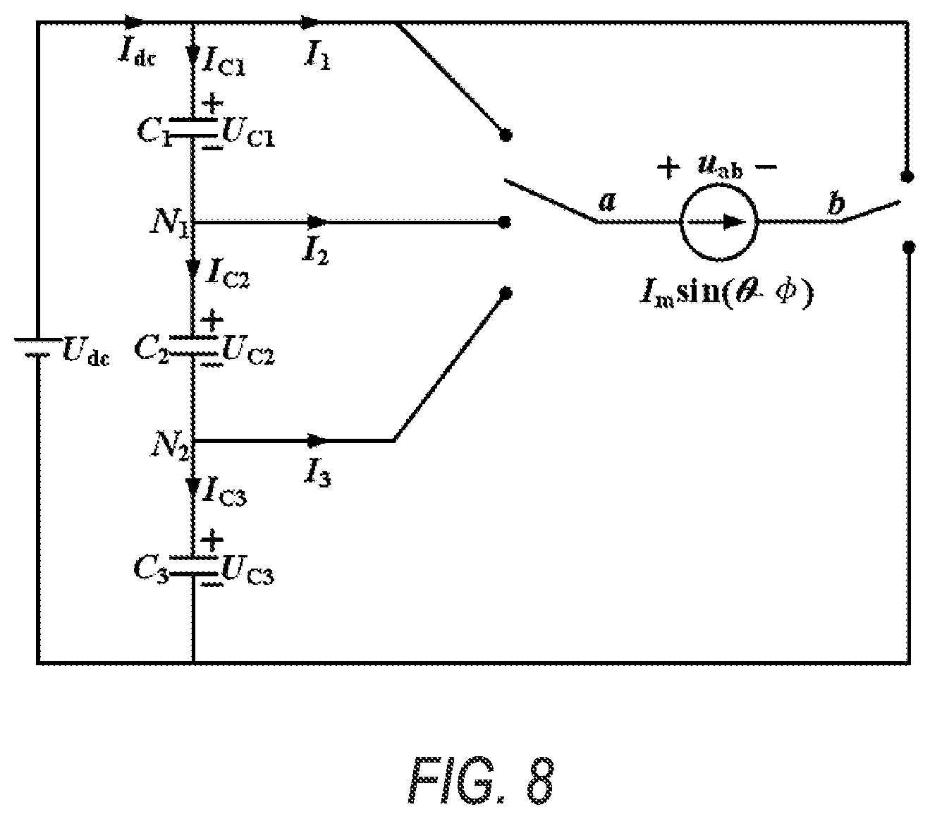Patent US12107515 Figure 11 – Single-phase seven-level inverter