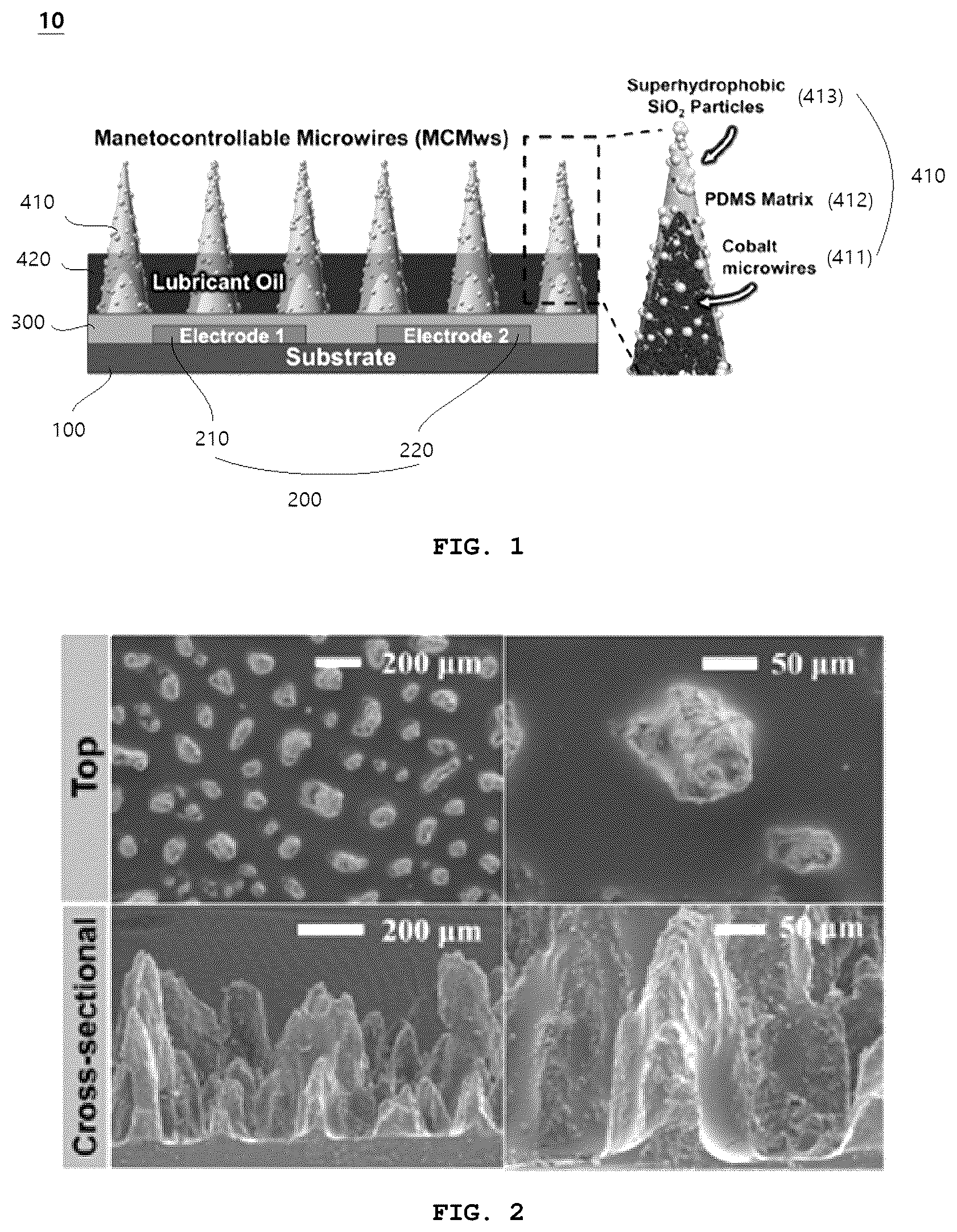 Patent US12107516 Figure 1 – Triboelectric generator using lubricant-infused surface controlled by magnetic field and method of manufacturing same