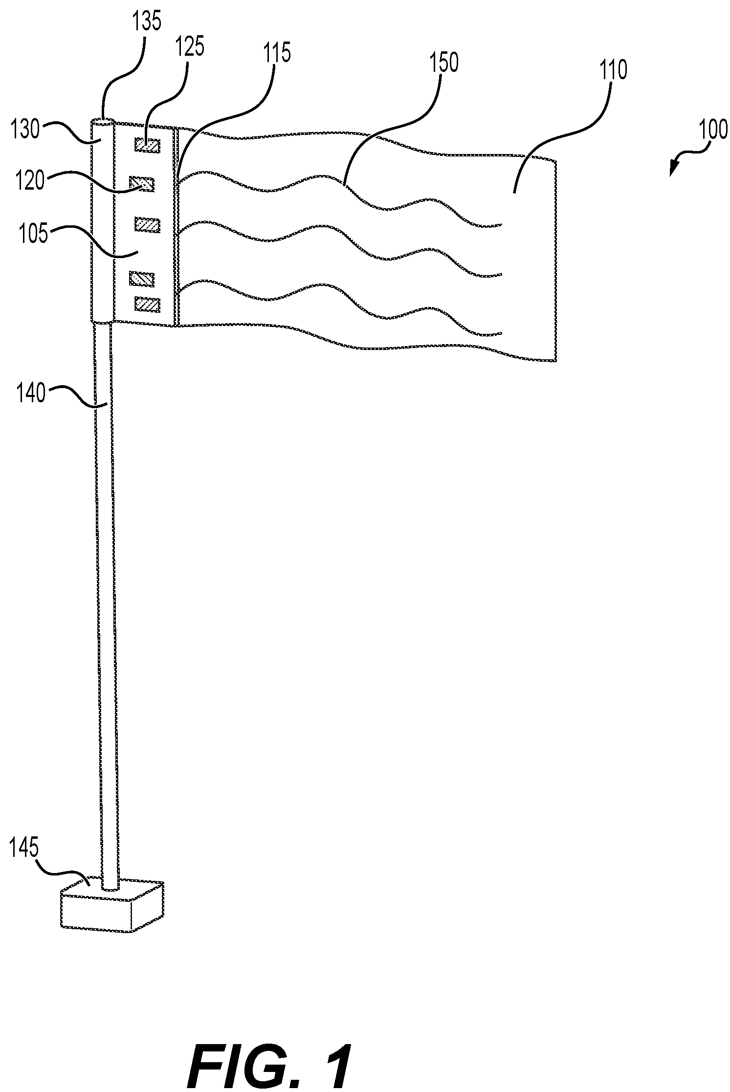 Patent US12107521 — Piezoelectric power generator for wind energy harvesting — Figure 1