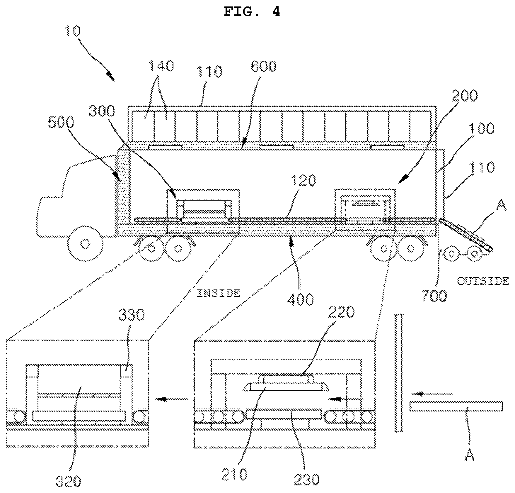 Patent US12107529 Figure 4 – Movable solar module disassembling apparatus and movable solar module disassembling system comprising thereof